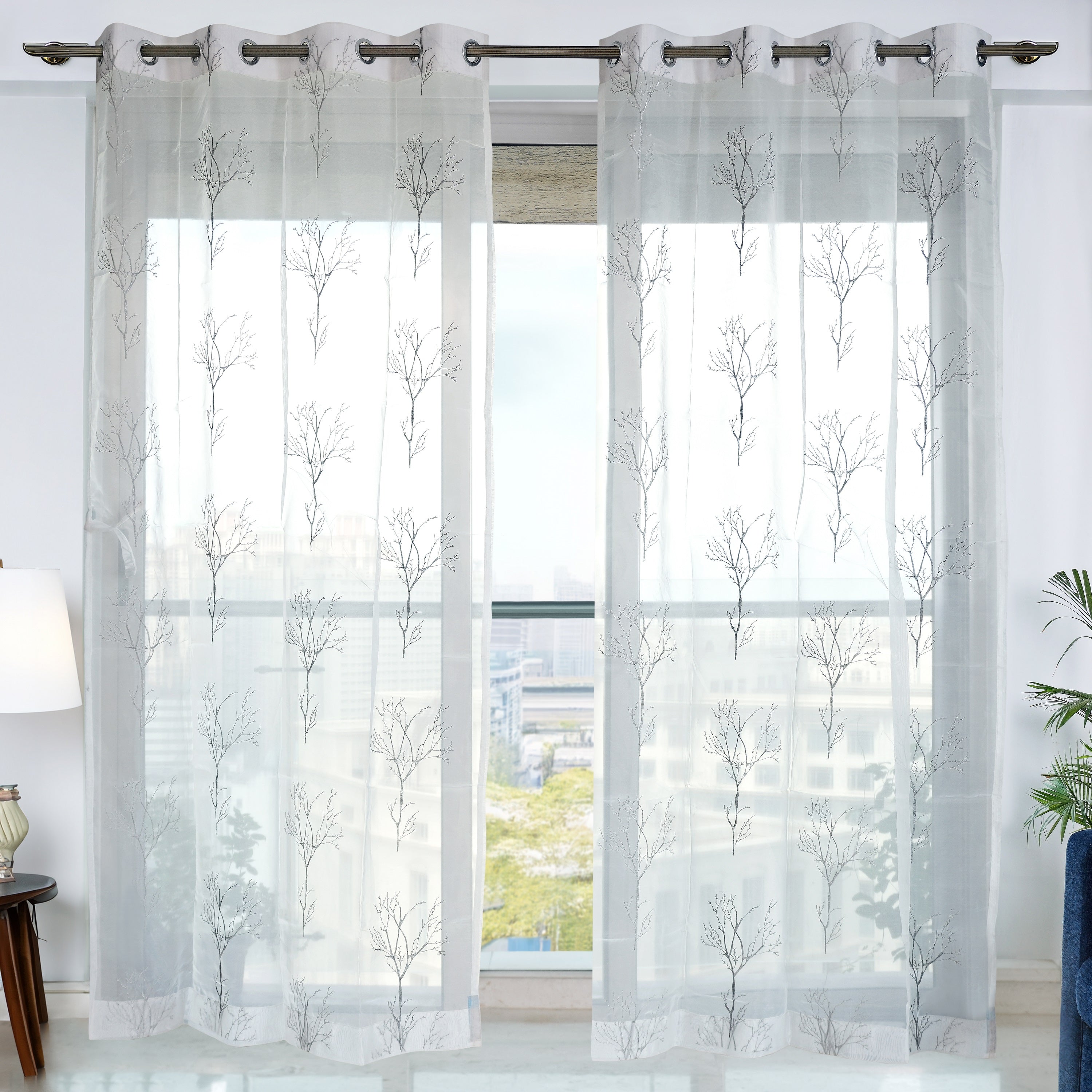 Etereo Woodland Whisper, Silver & Grey, Sheer, 1 panel