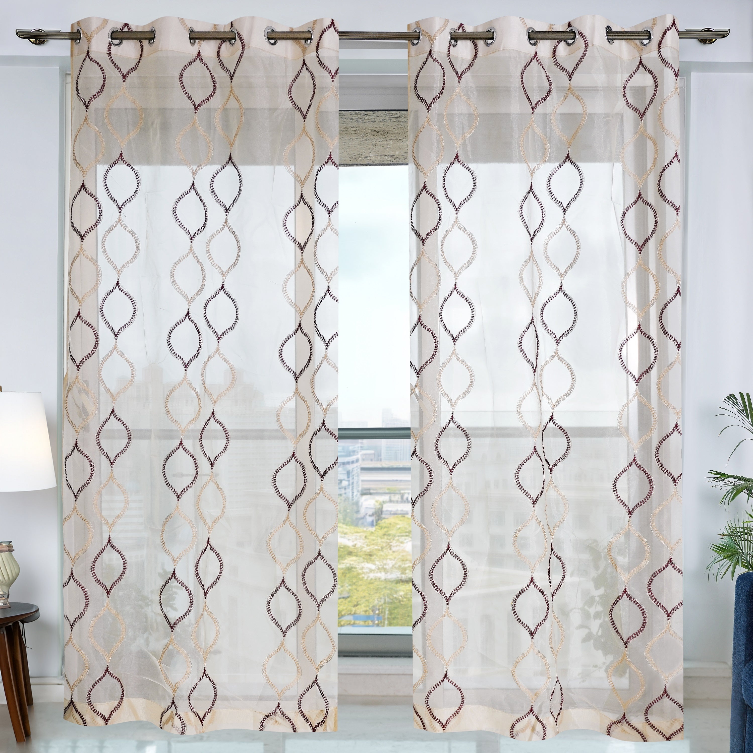 Etereo Celestial, Gold & Red, Sheer, 1 panel
