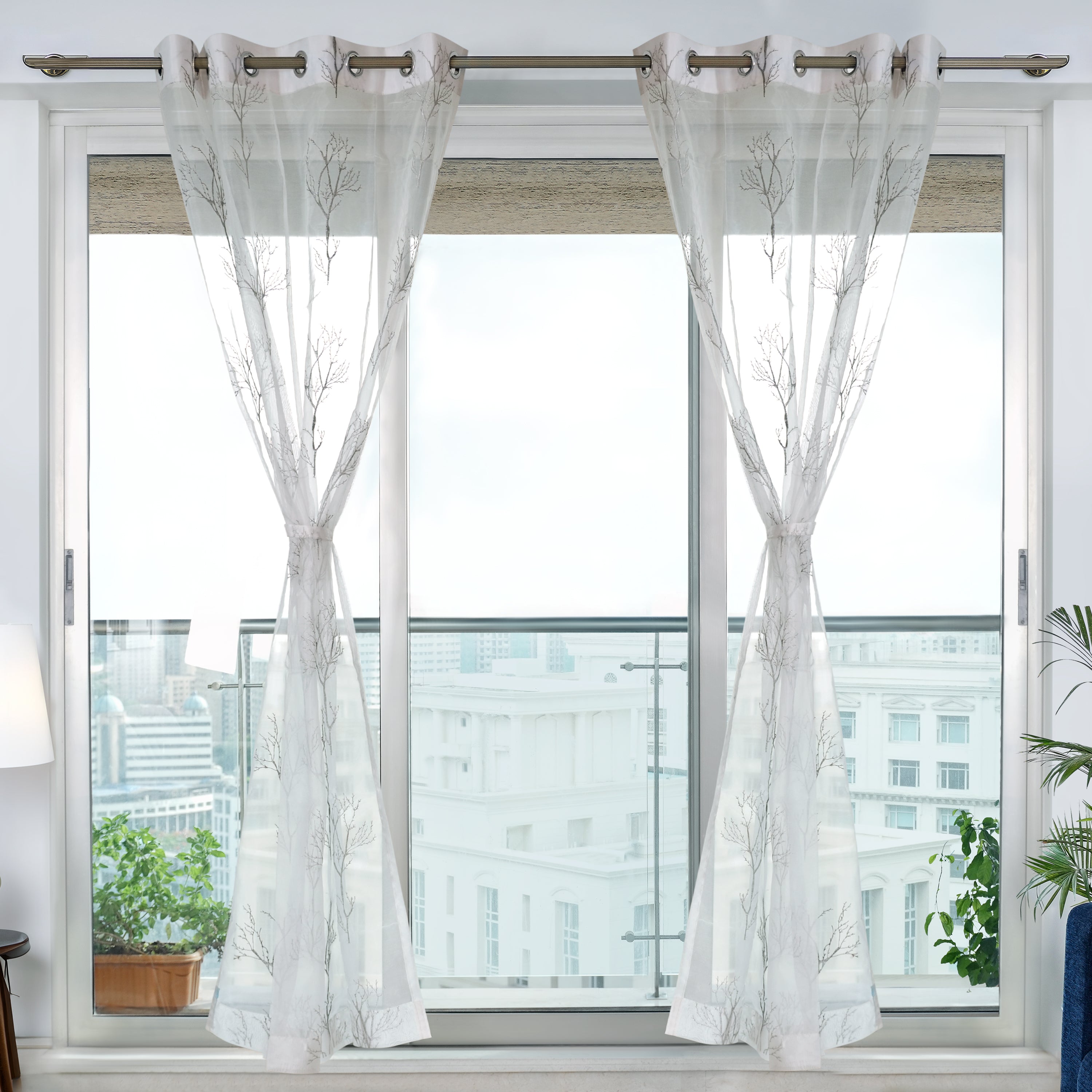 Etereo Woodland Whisper, Silver & Grey, Sheer, 1 panel