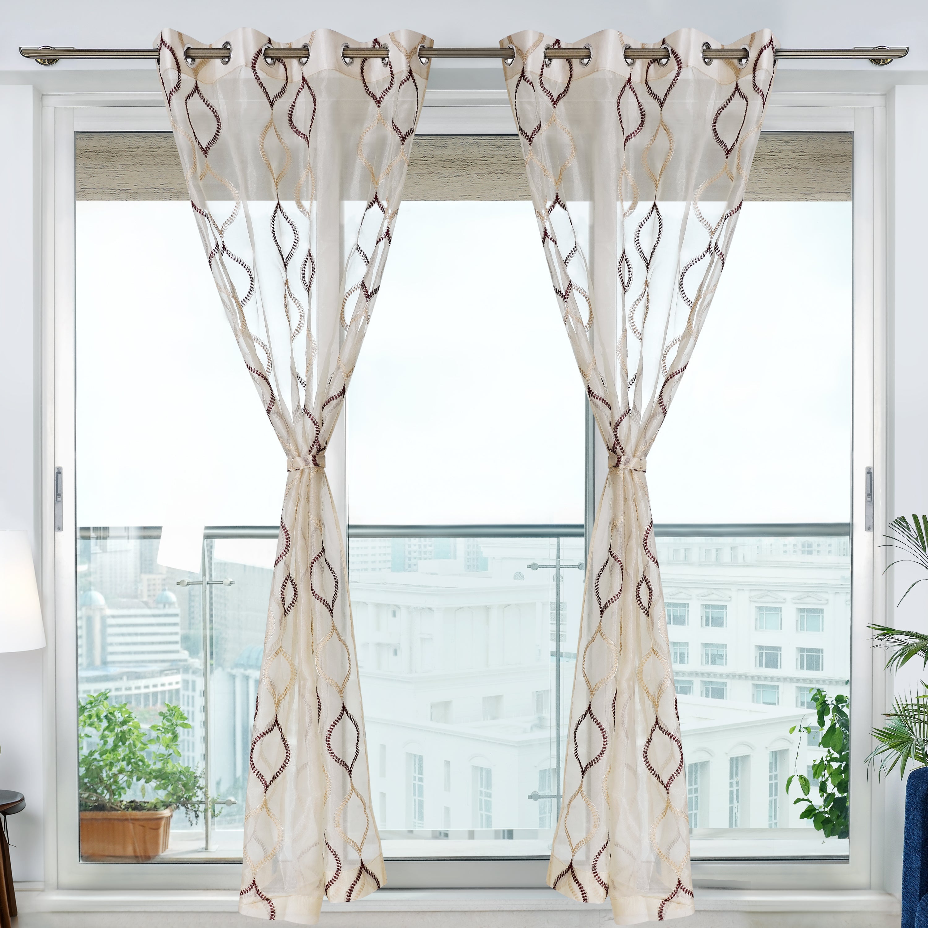 Etereo Celestial, Gold & Red, Sheer, 1 panel