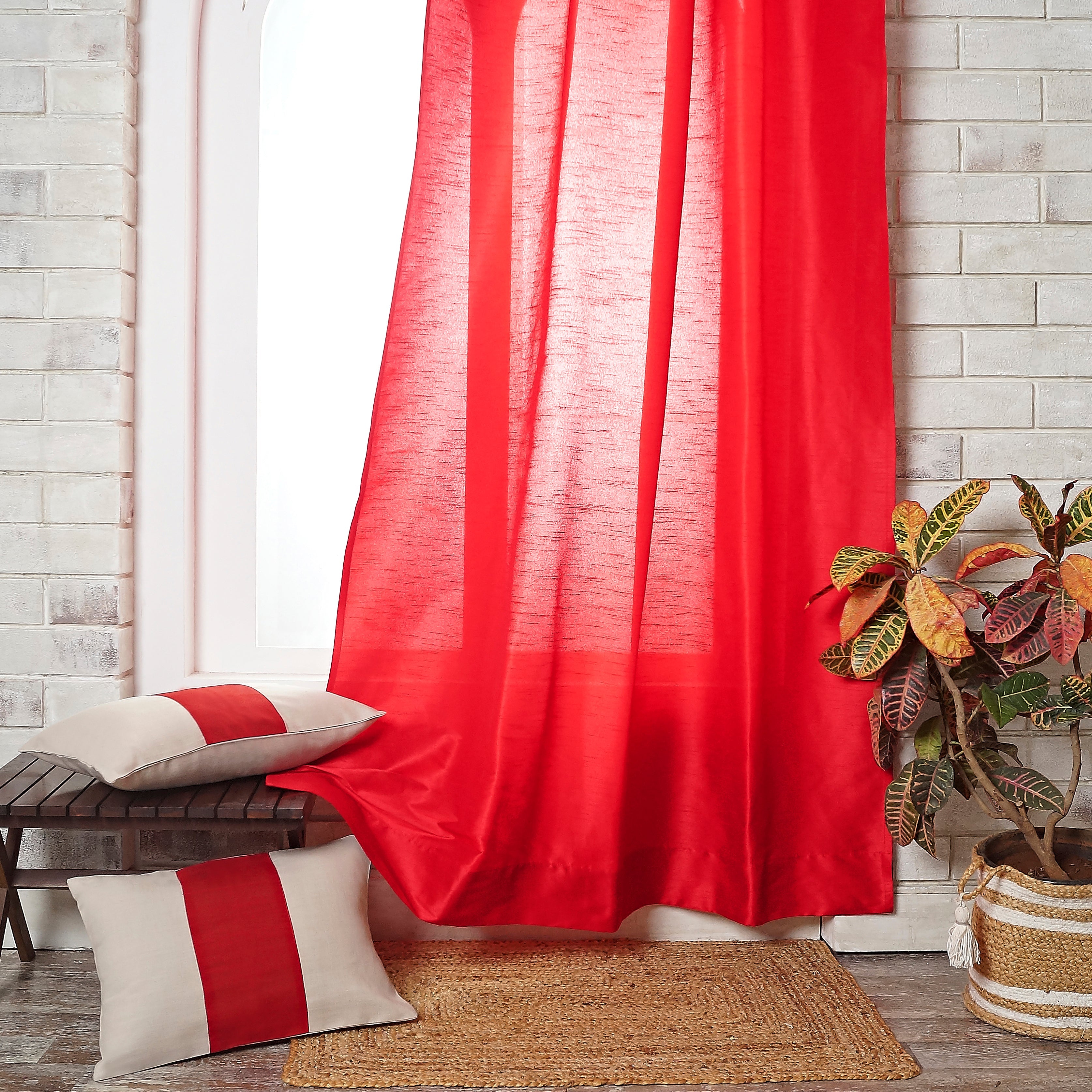 Tango Red Vegan Silk Curtain