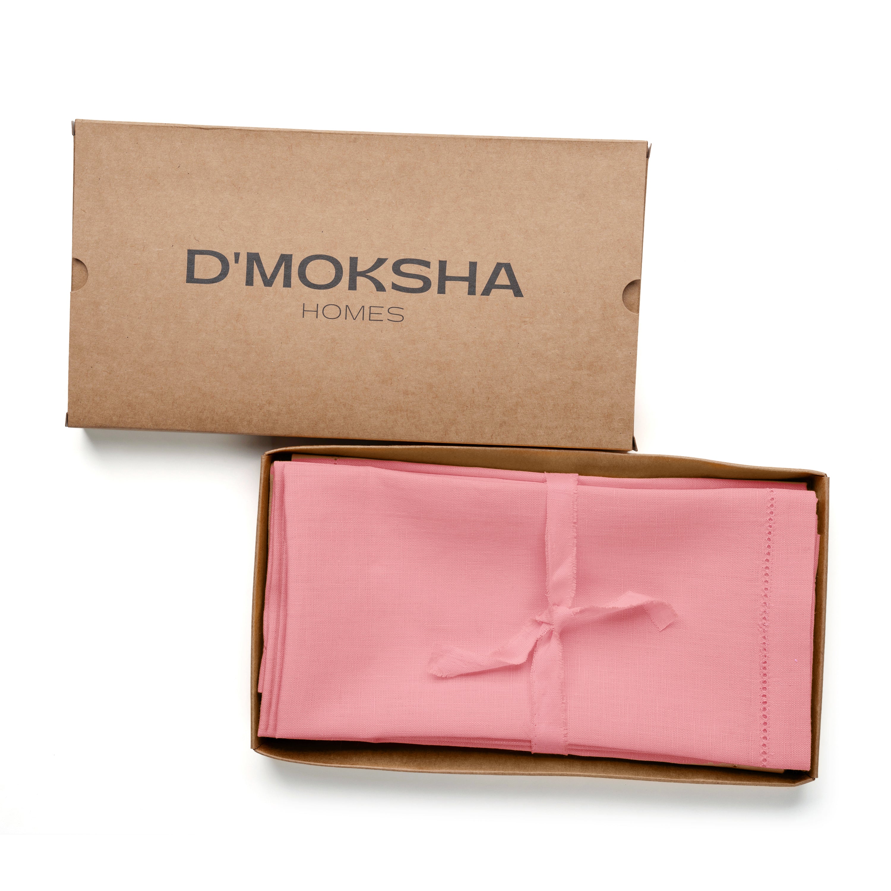 Dusty Pink Linen Napkins, Hemstitch, 20 x 20 inch, 4 pcs