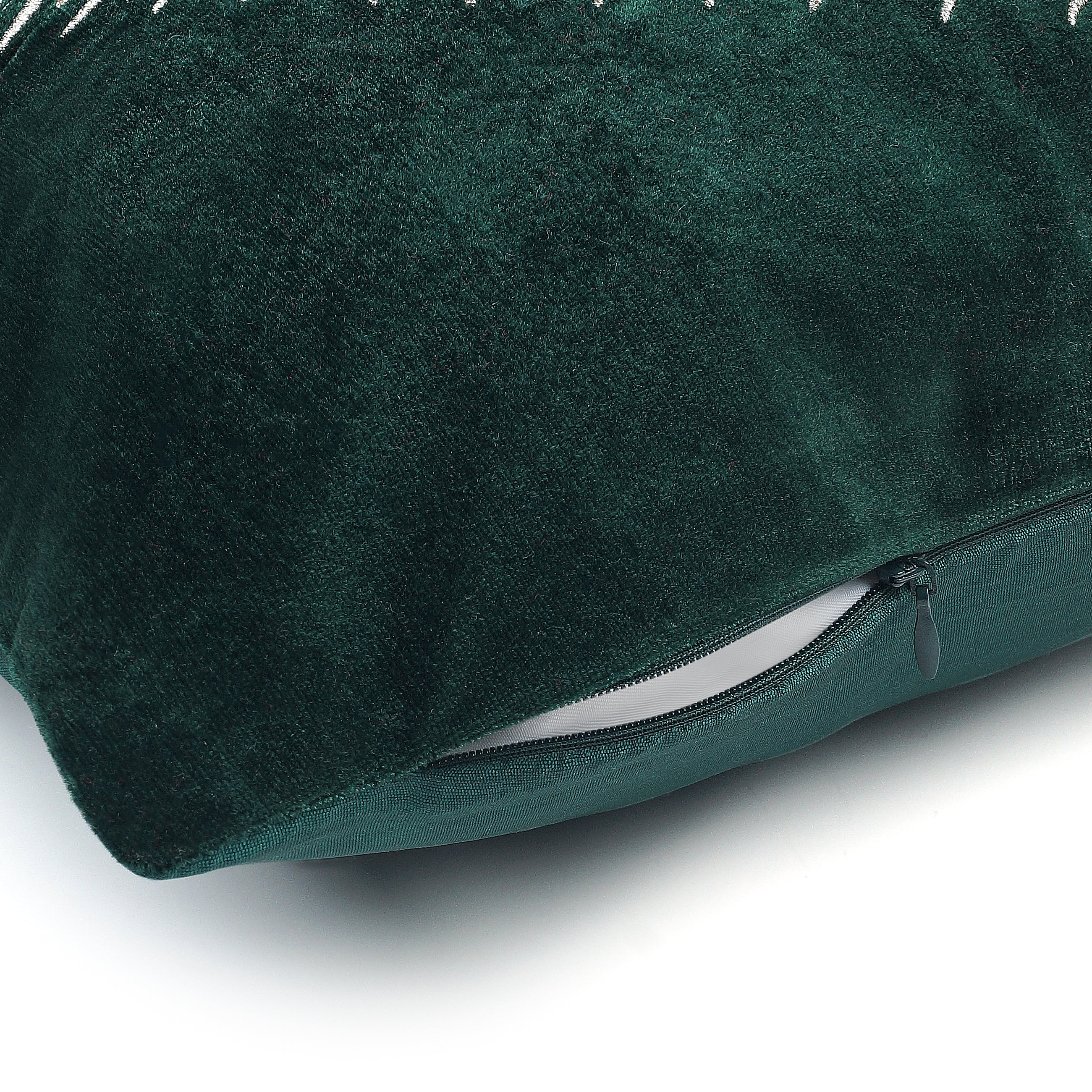 Chinar Embroidered Decorative Pillow Cover - Bottle Green
