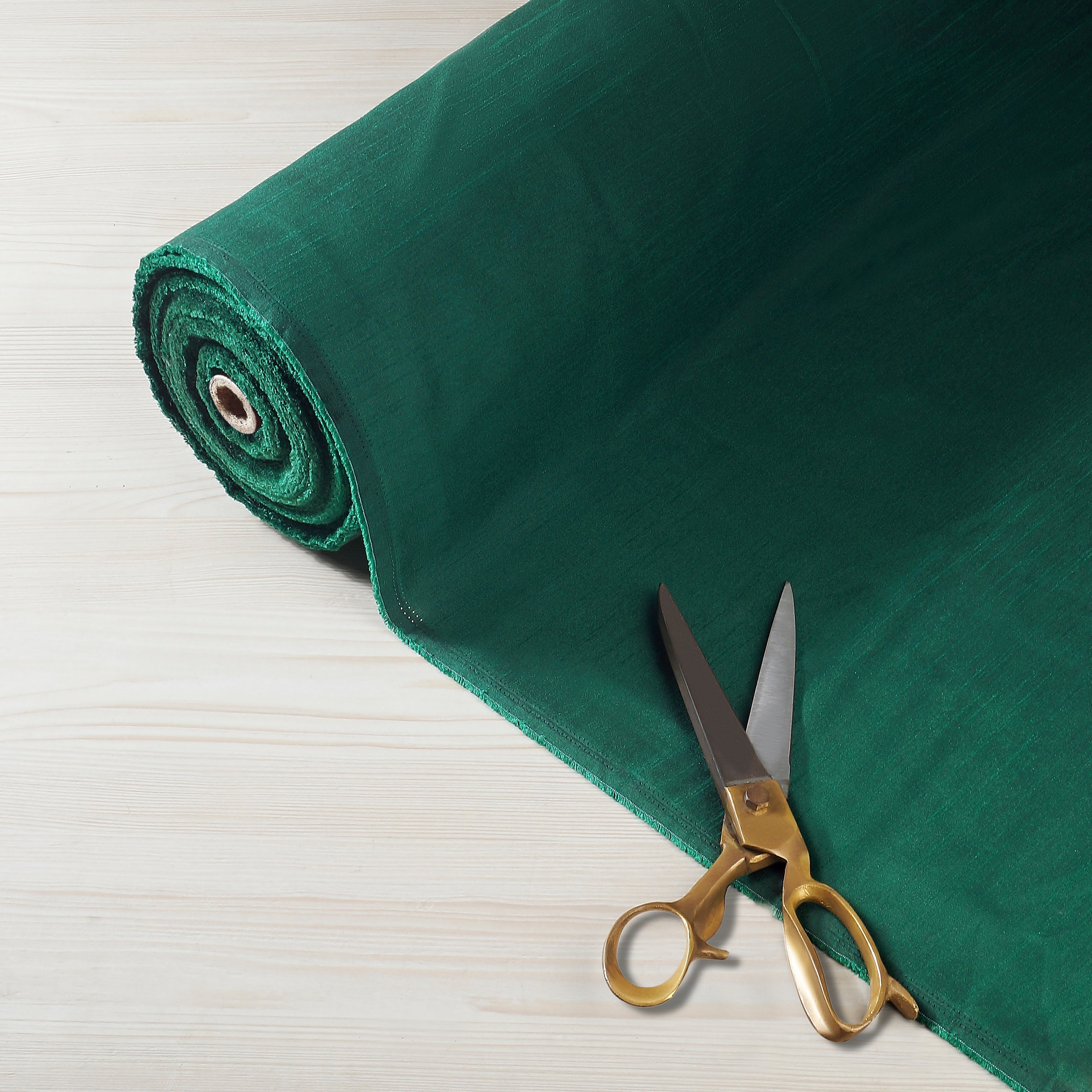 Vegan Silk Fabric Emerald Green