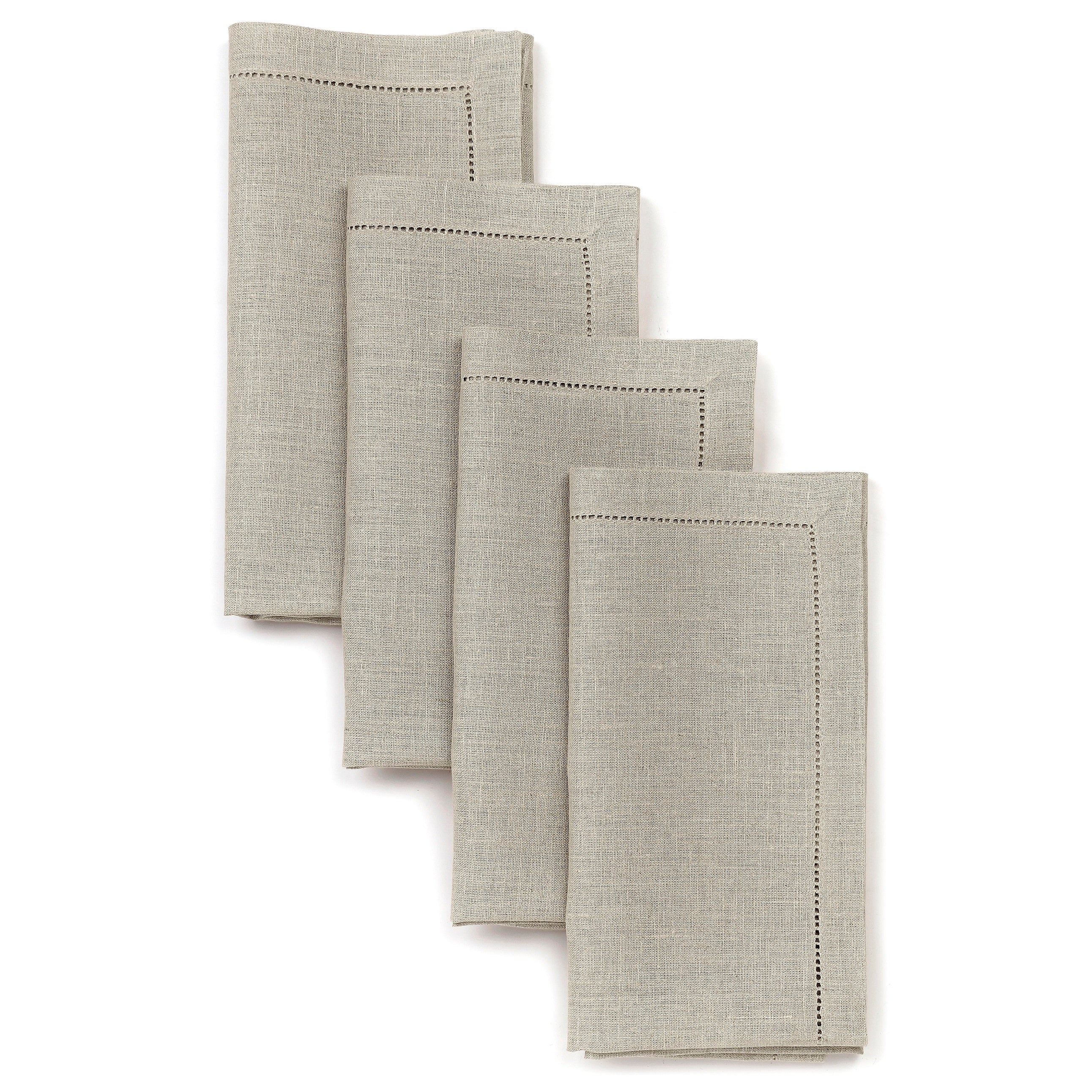 Natural Linen Napkins, Hemstitch, 20 x 20 inch, 4 pcs