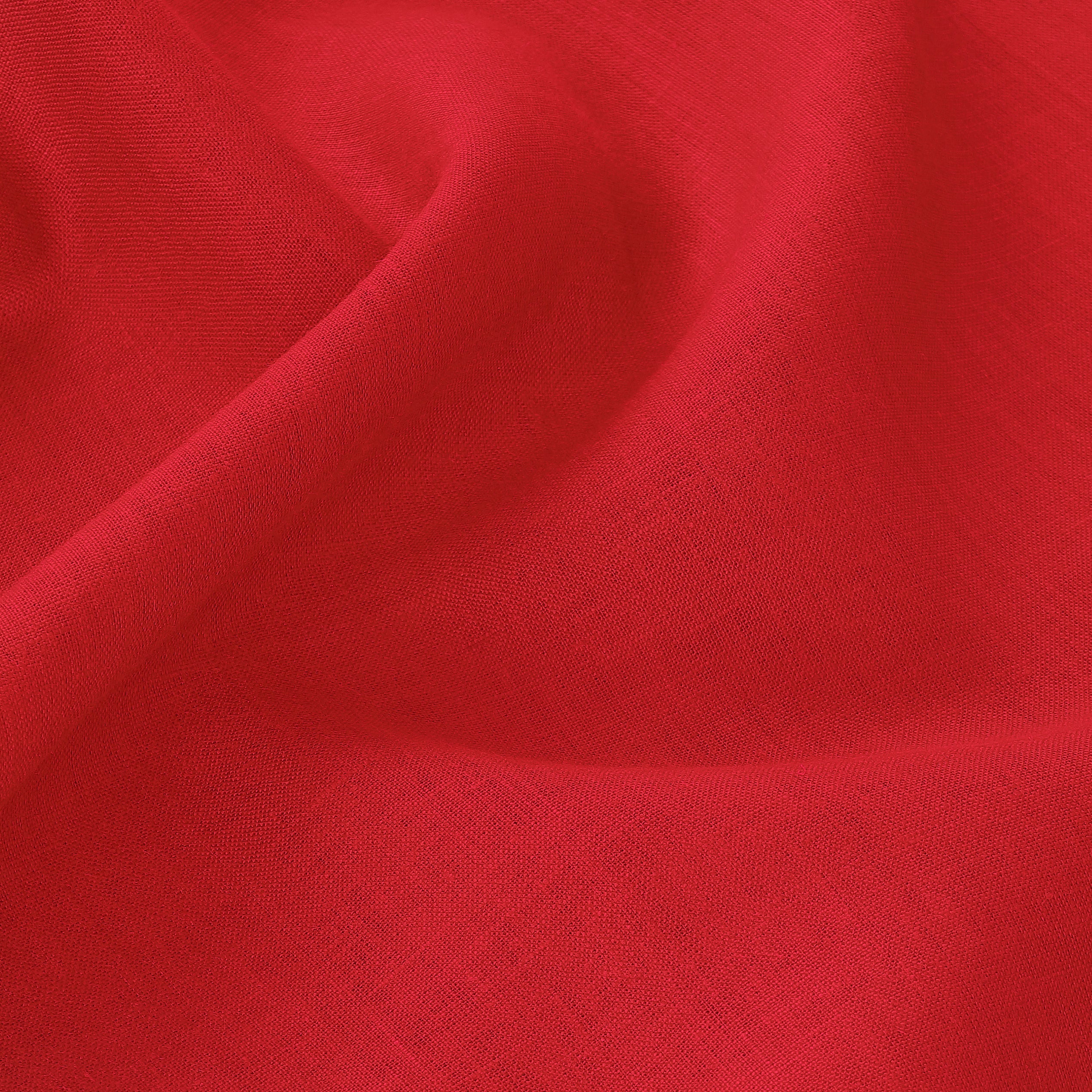 Bright Red Linen Tablecloth, Hemstitch