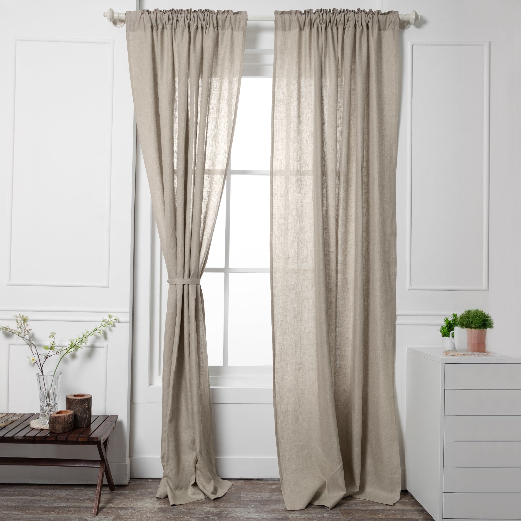 Natural Linen Curtain | Set of 2