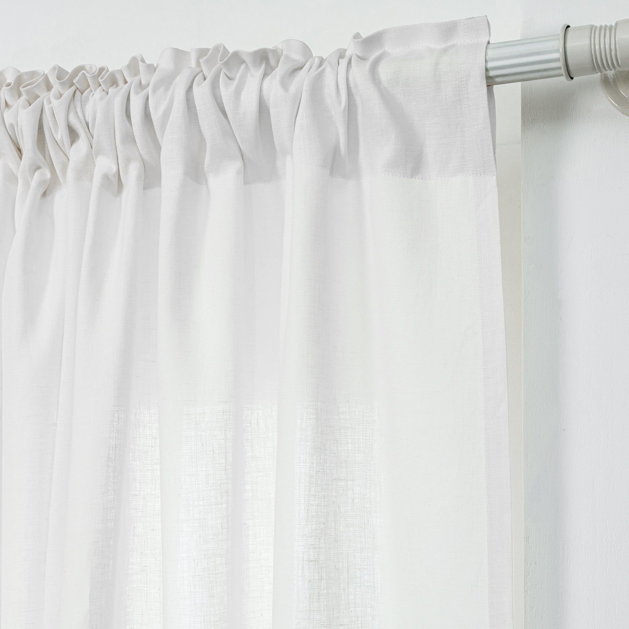 White Linen Curtain | Set of 2