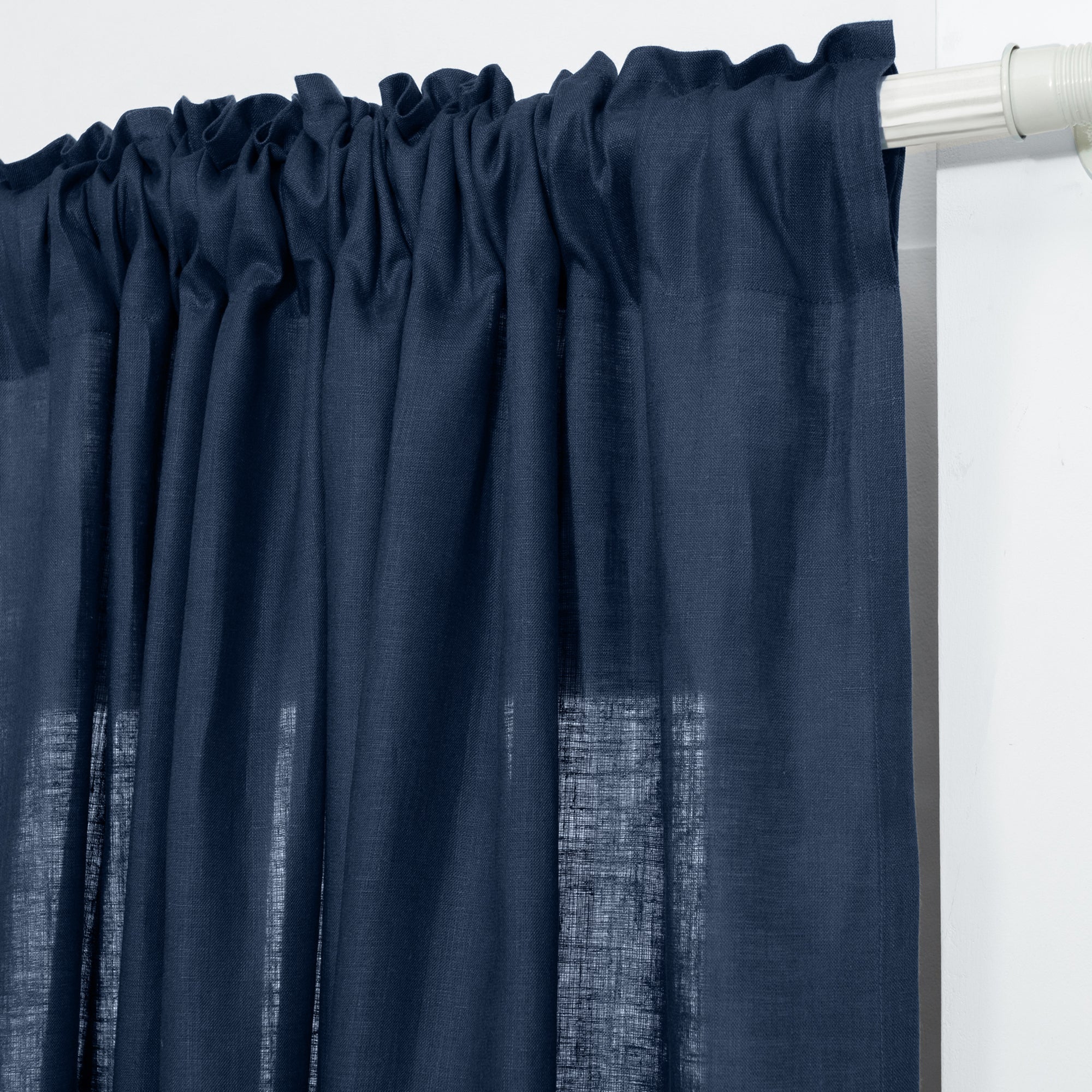 Navy Blue Linen Curtain