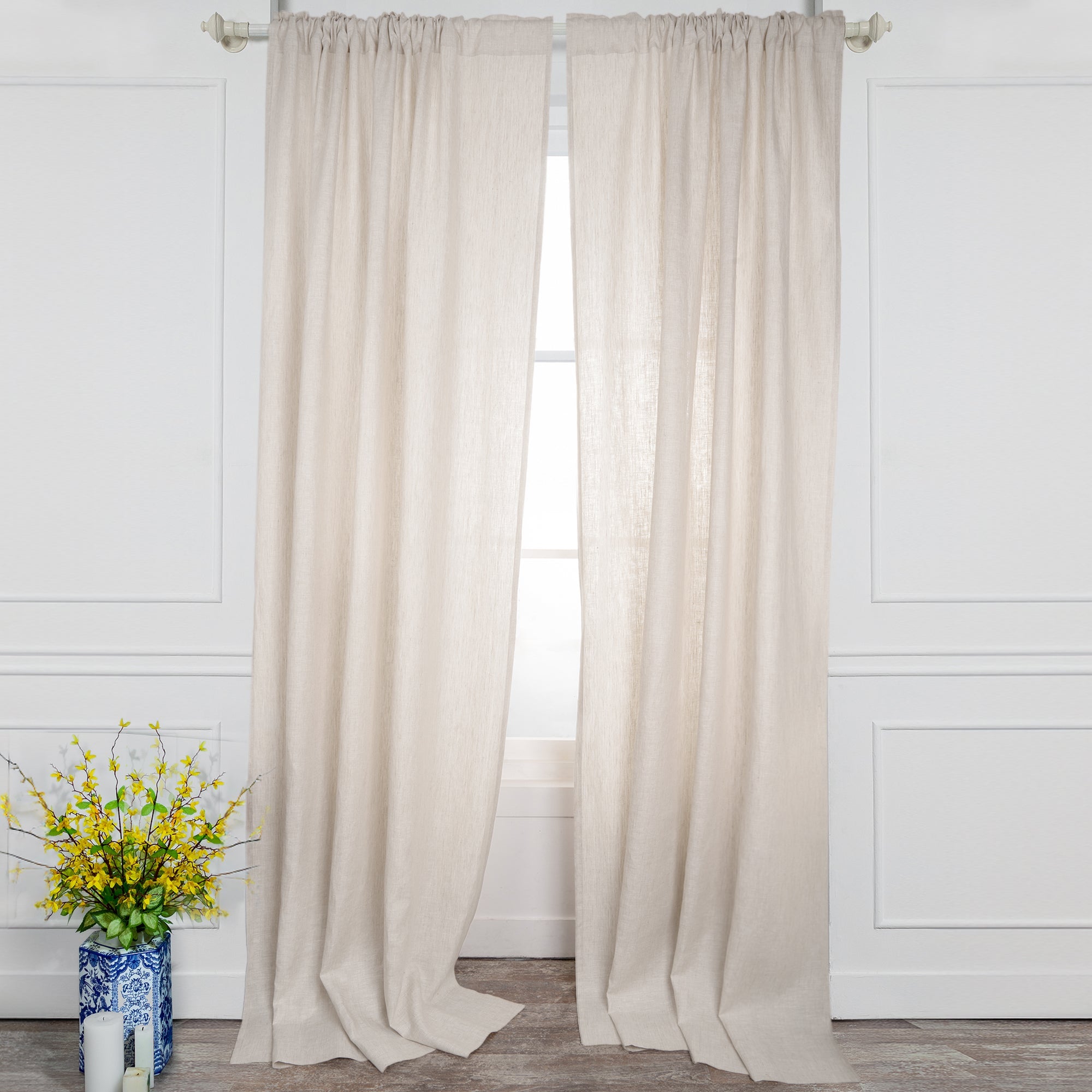 Light Natural Linen Curtain | Set of 2