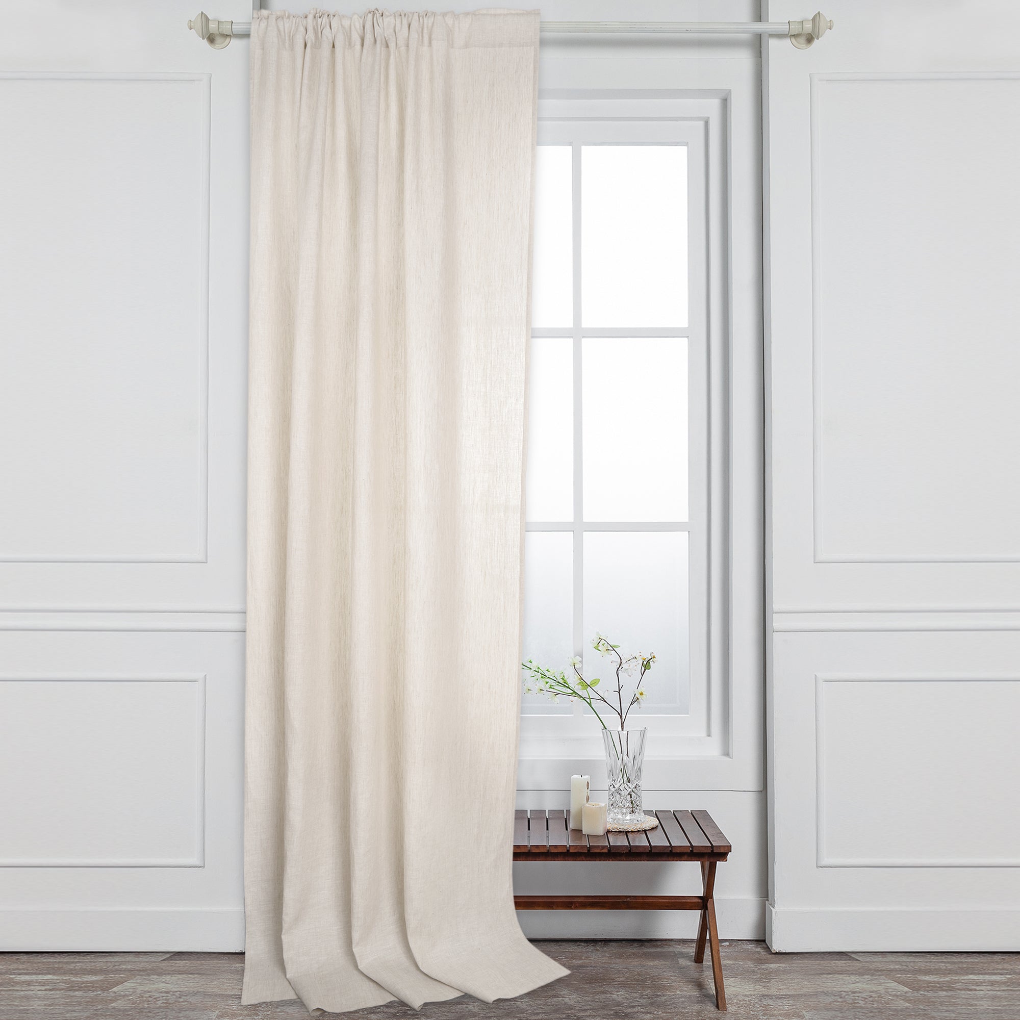 Light Natural Linen Curtain - 