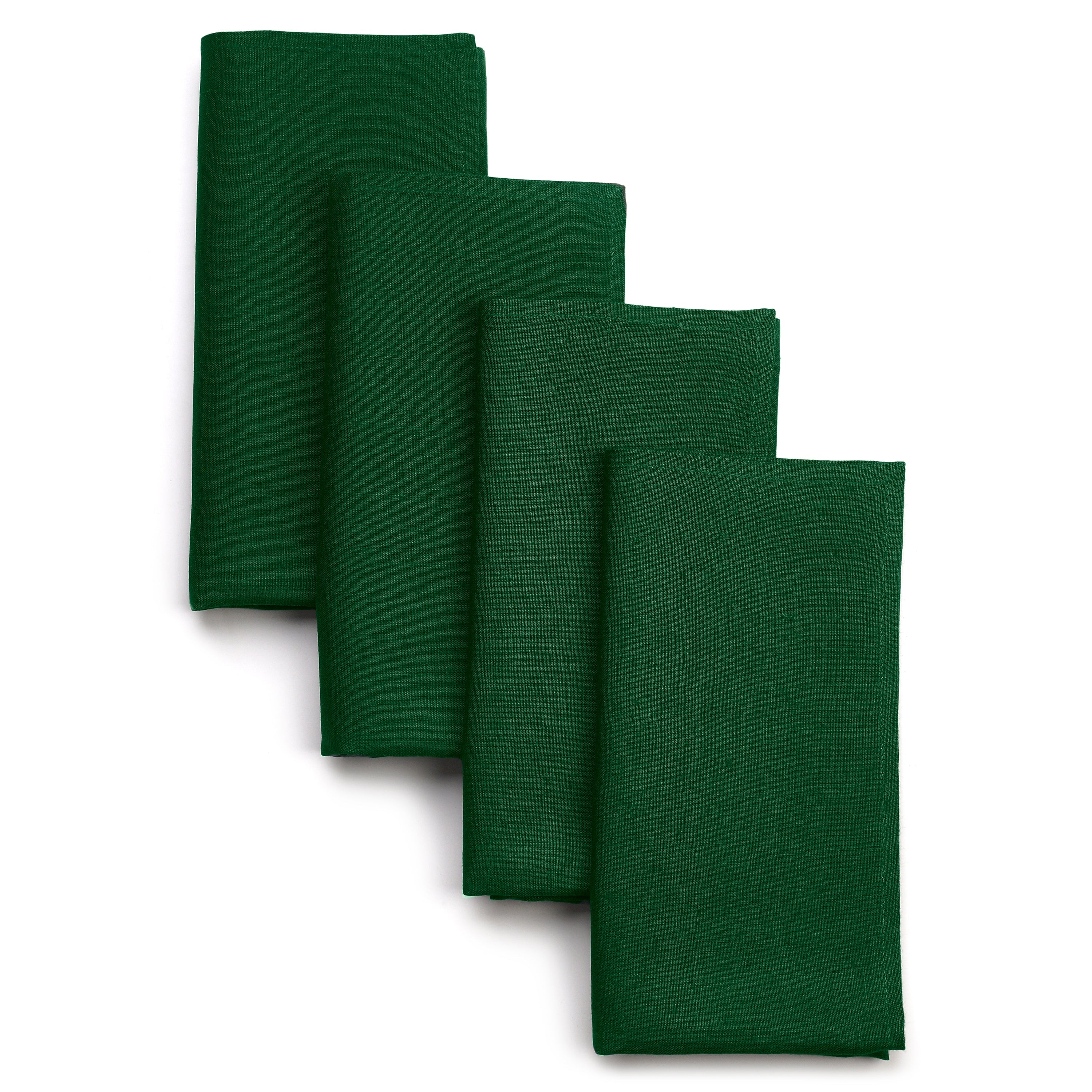 Forest Green Linen Napkins, Hemmed, 18 x 18 inch, 4 pcs