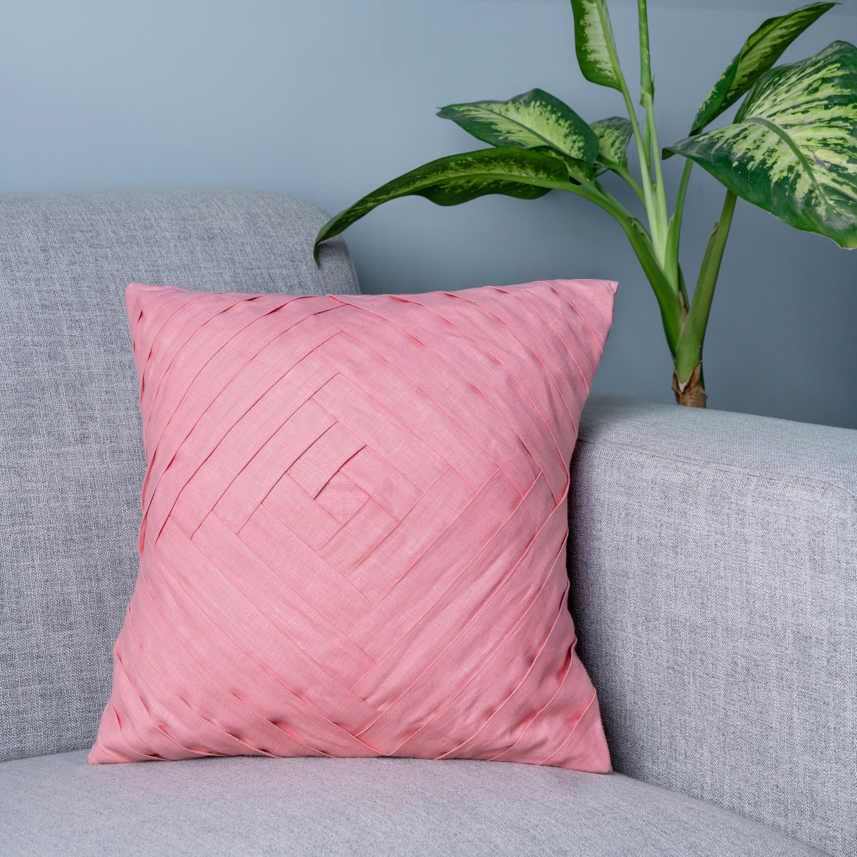 Dream Weaver Linen Pillow Cover - Dusty Pink