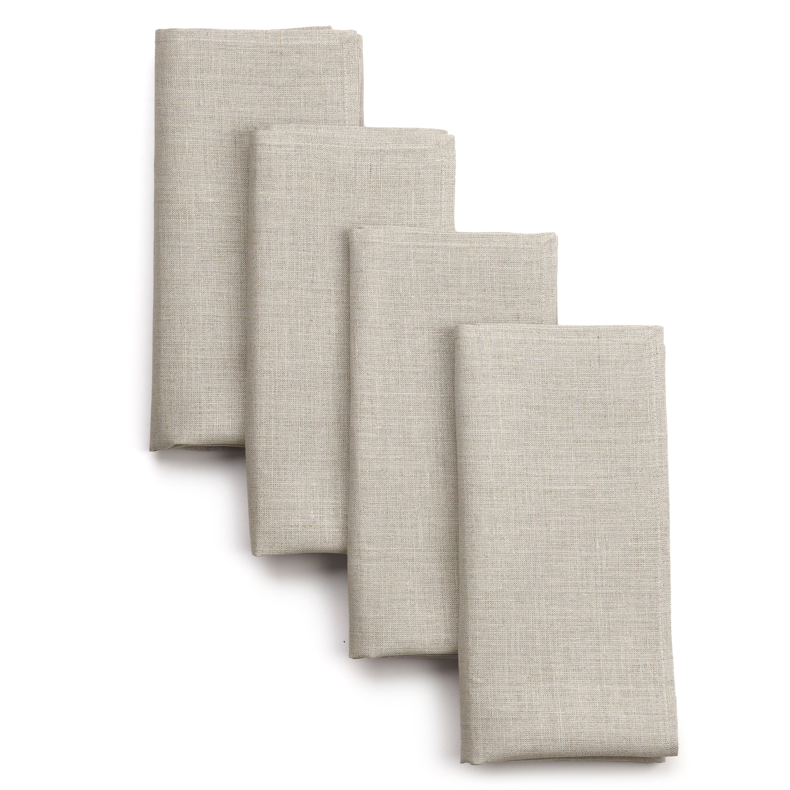 Natural Linen Dinner Napkins 17 x 17 Inch Set of 4 - Hemmed