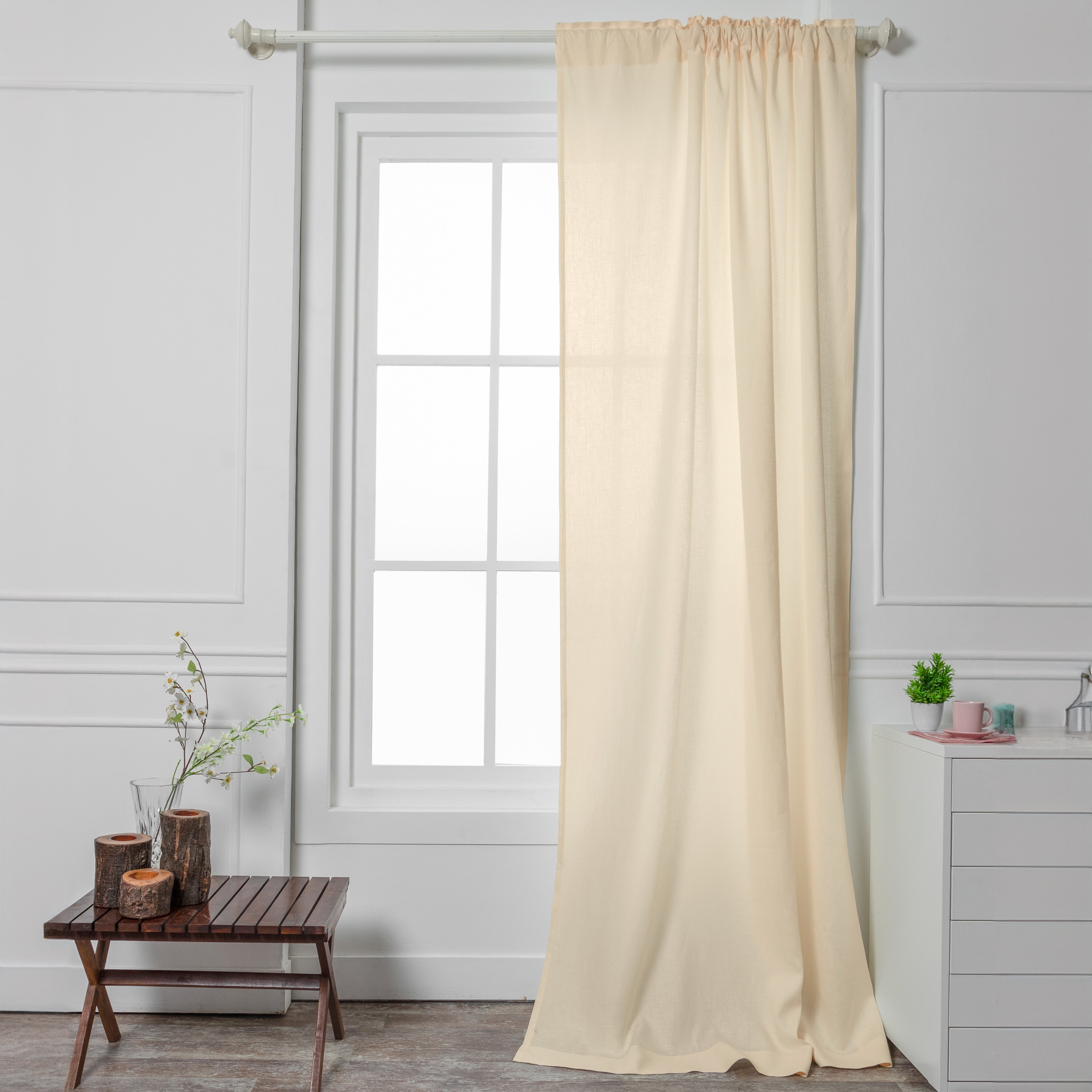 Vanilla Cream Linen Curtain