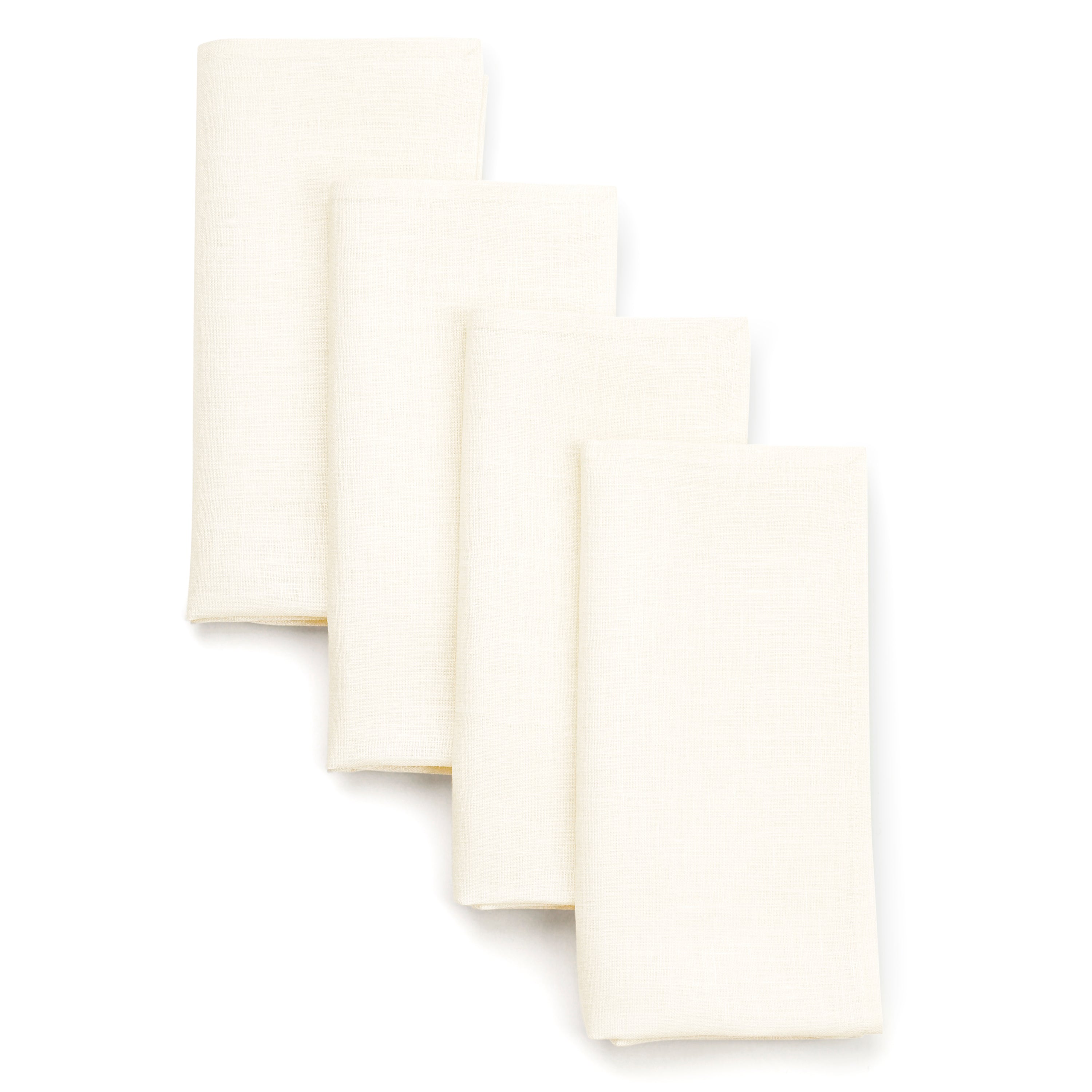 Ivory Linen Linen Napkins, Hemmed, 18 x 18 inch, 4 pcs