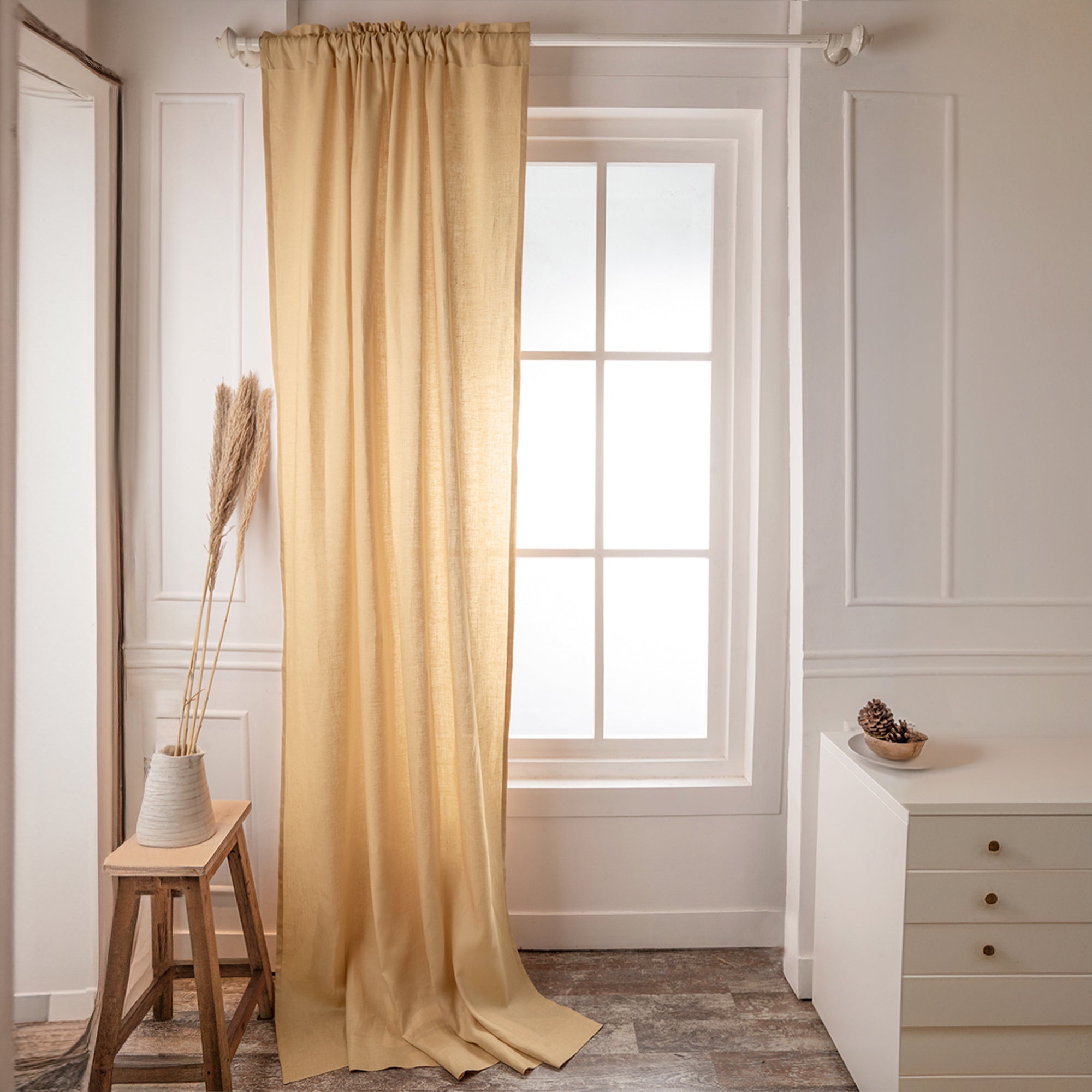 Beige Linen Curtain - 