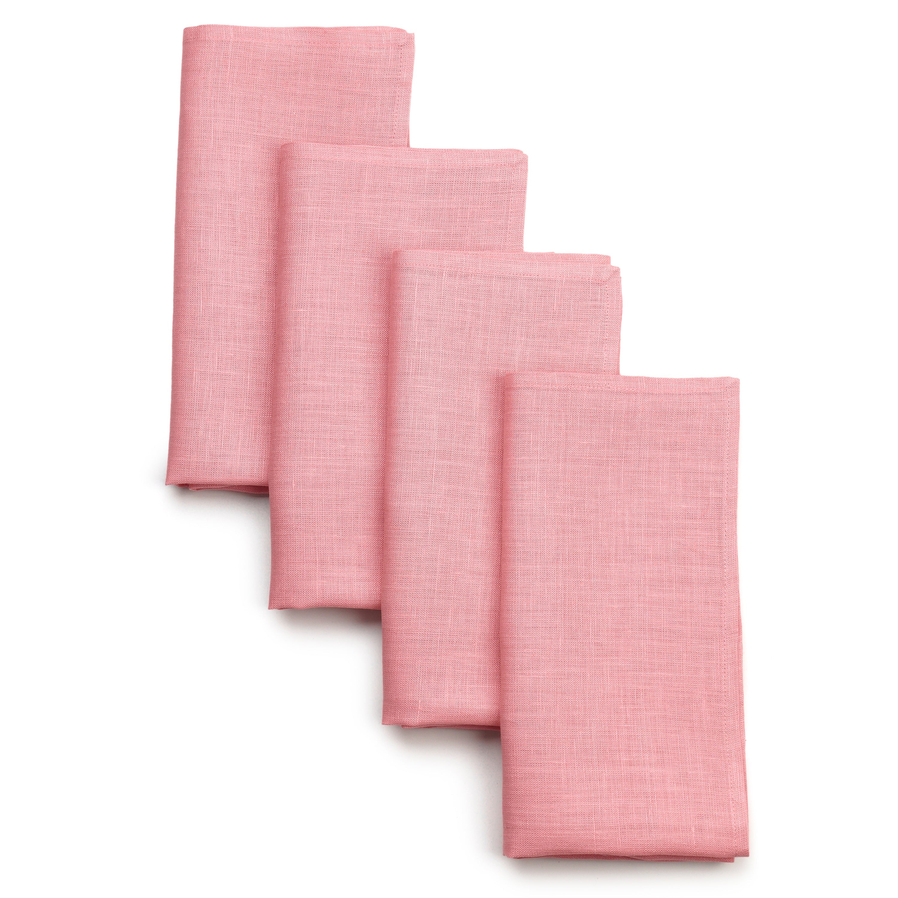 Dusty Pink Linen Napkins, Hemmed, 18 x 18 inch, 4 pcs