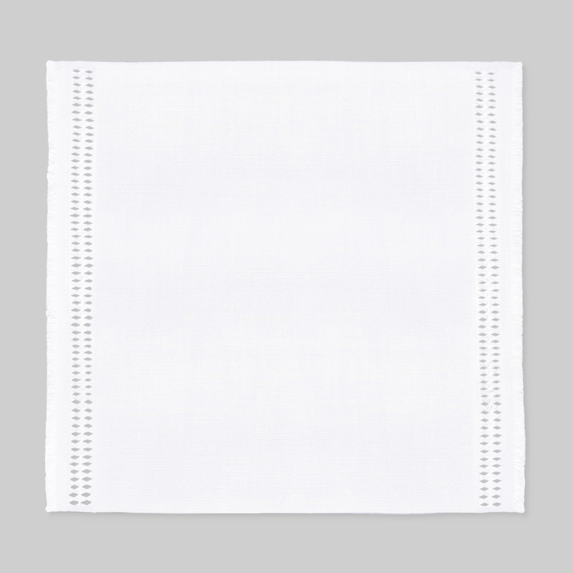 Chambray Cream & White Faux Linen Napkins, Hand Hemstitch, 20 x 20 inch, 6 pcs