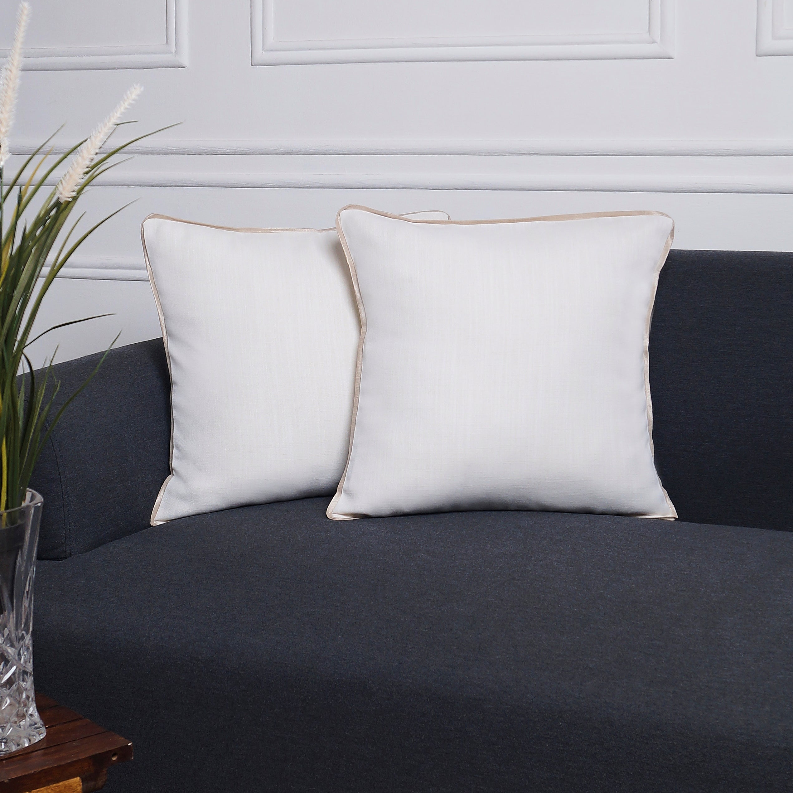 Marrow Edge Pillow Cover - White and Cream