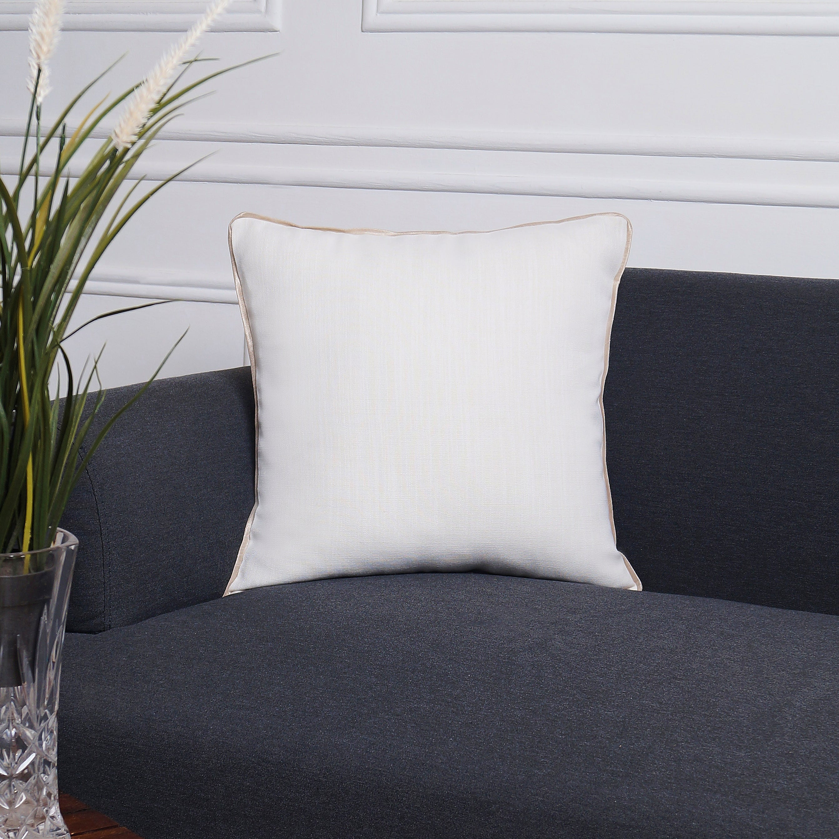 Marrow Edge Pillow Cover - White and Cream