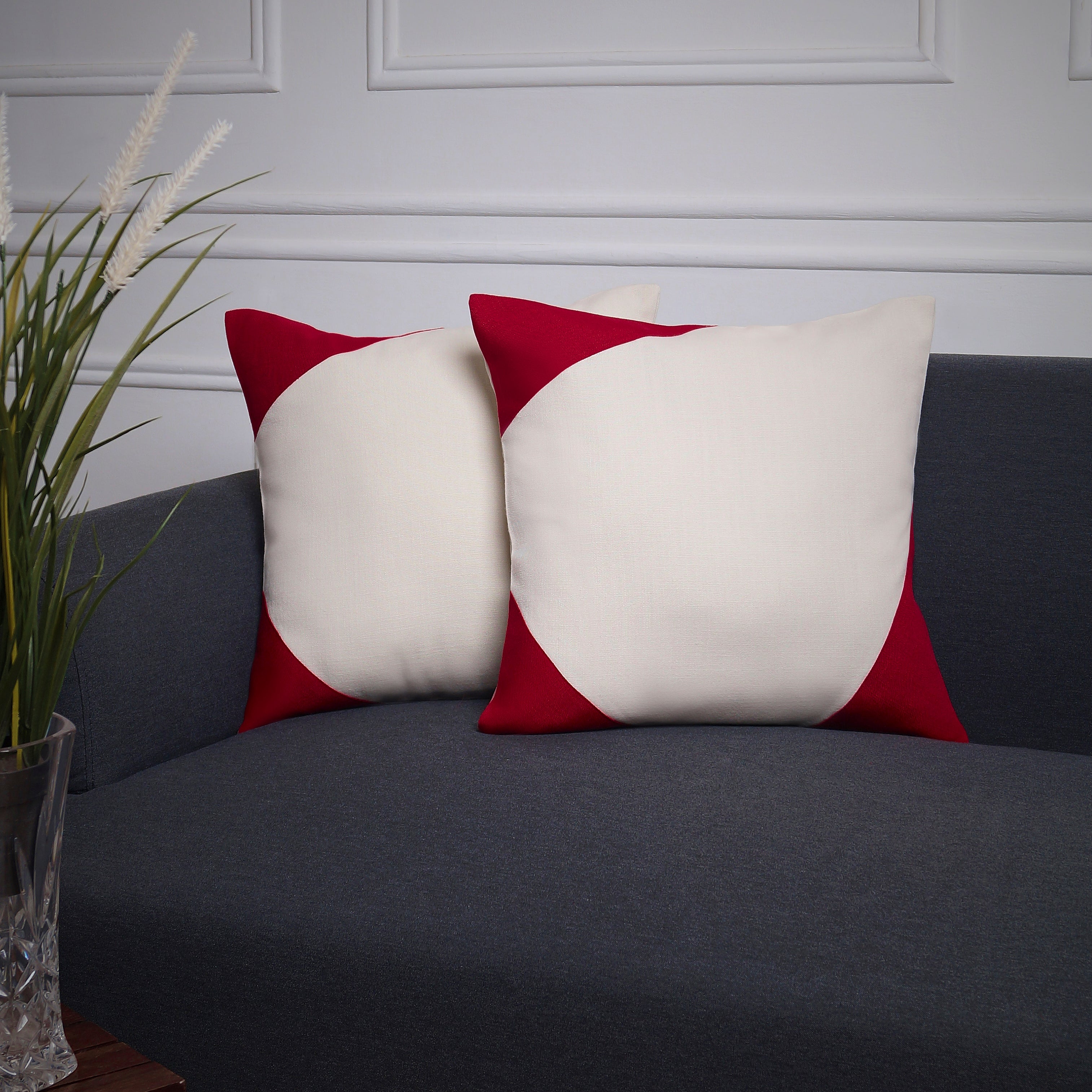 Serendipity Pillow Cover - Ivory and Red