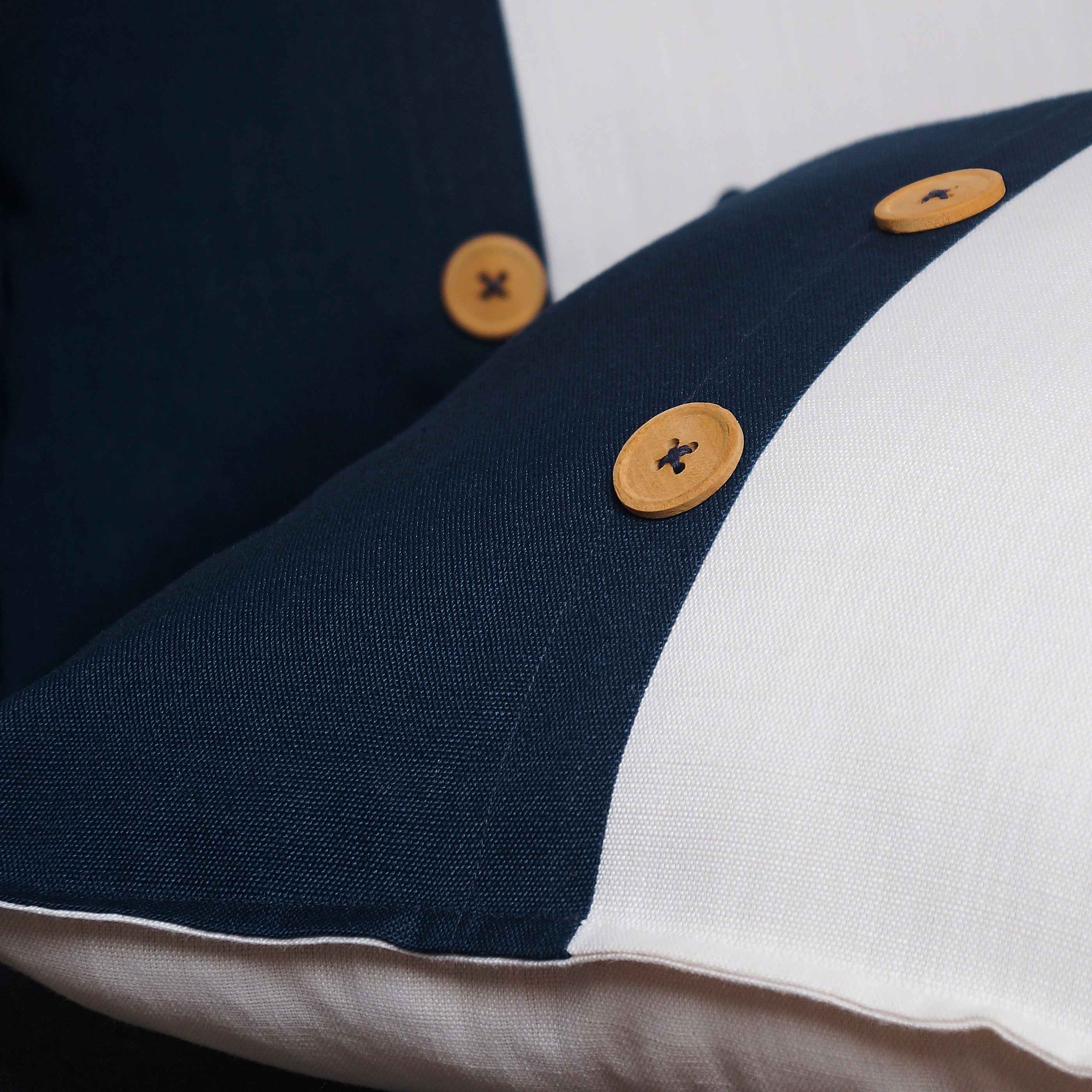 Yin Yang Pillow Cover - White and Navy Blue