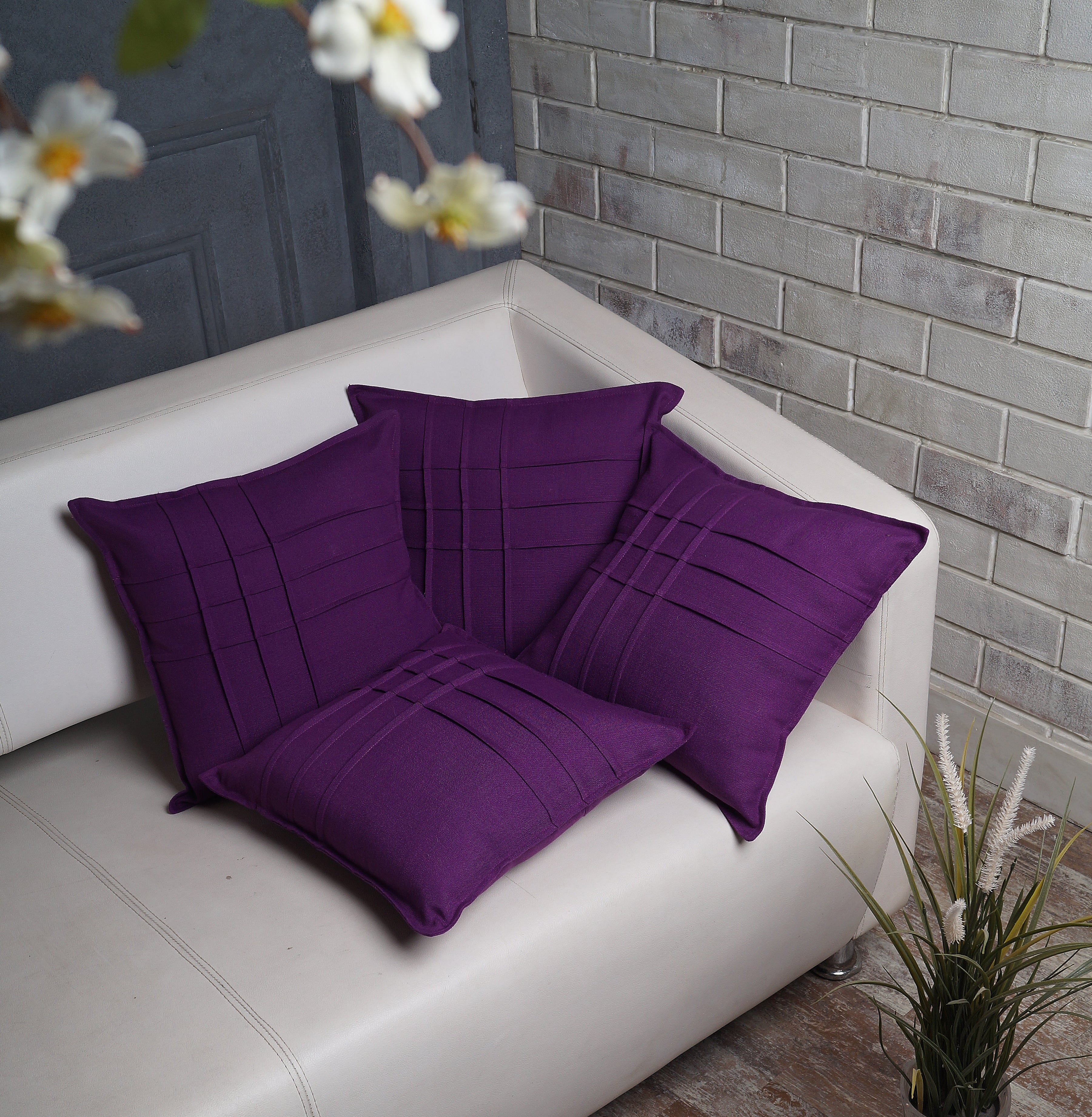 Lattice Pillow Cover - Purple