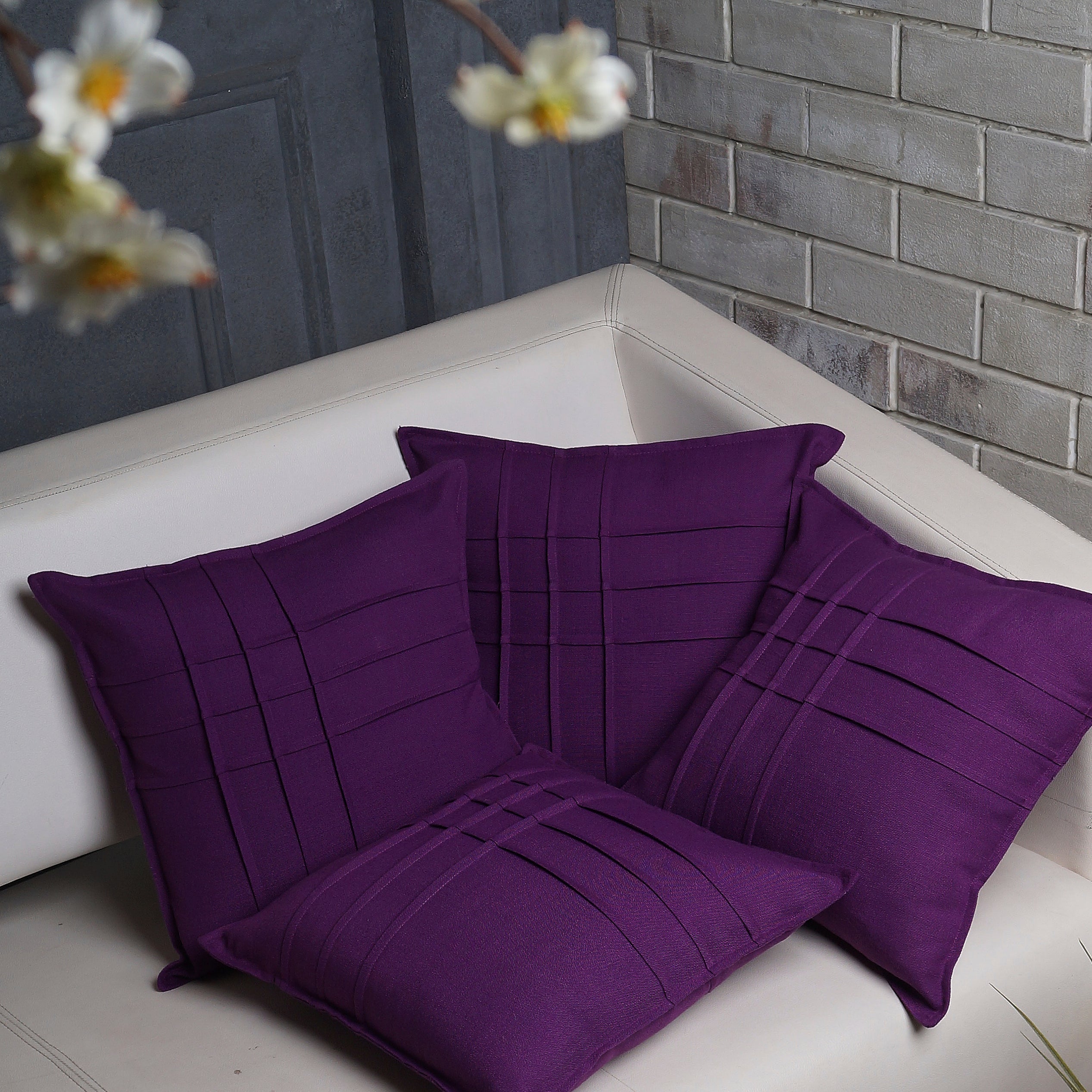 Lattice Pillow Cover - Purple