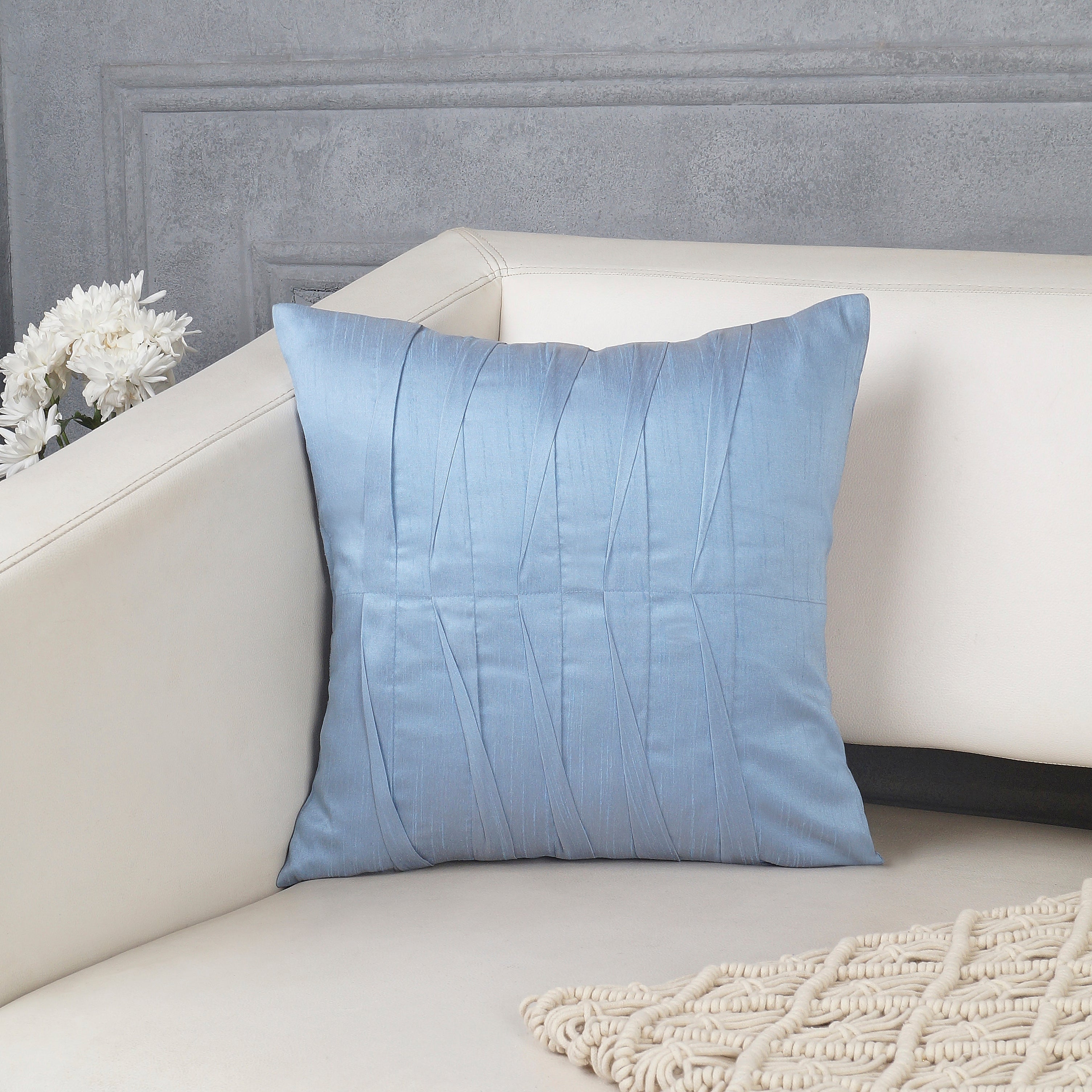 Rippled Harmony Pillow Cover - Blue