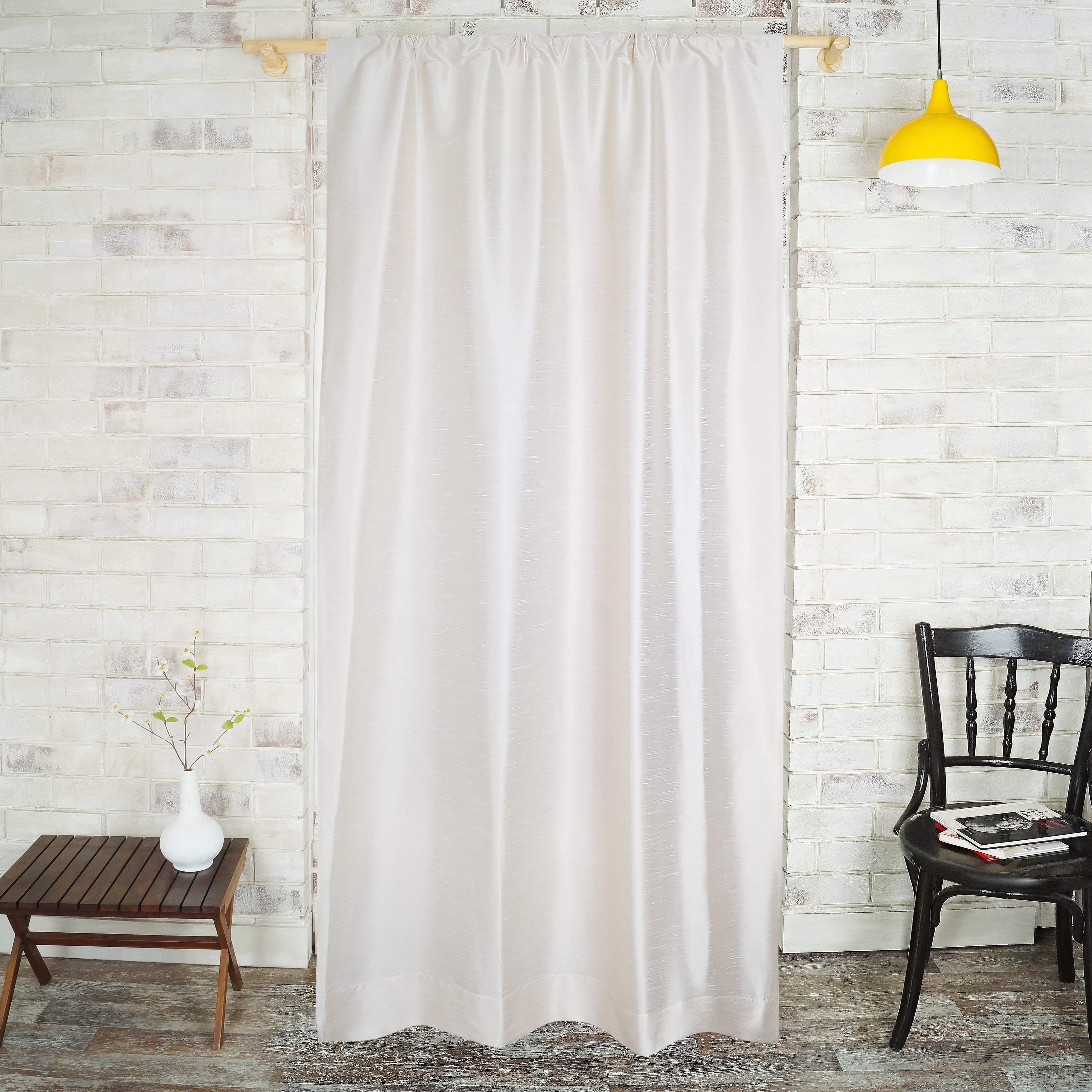 Ivory Beige Vegan Silk Curtain