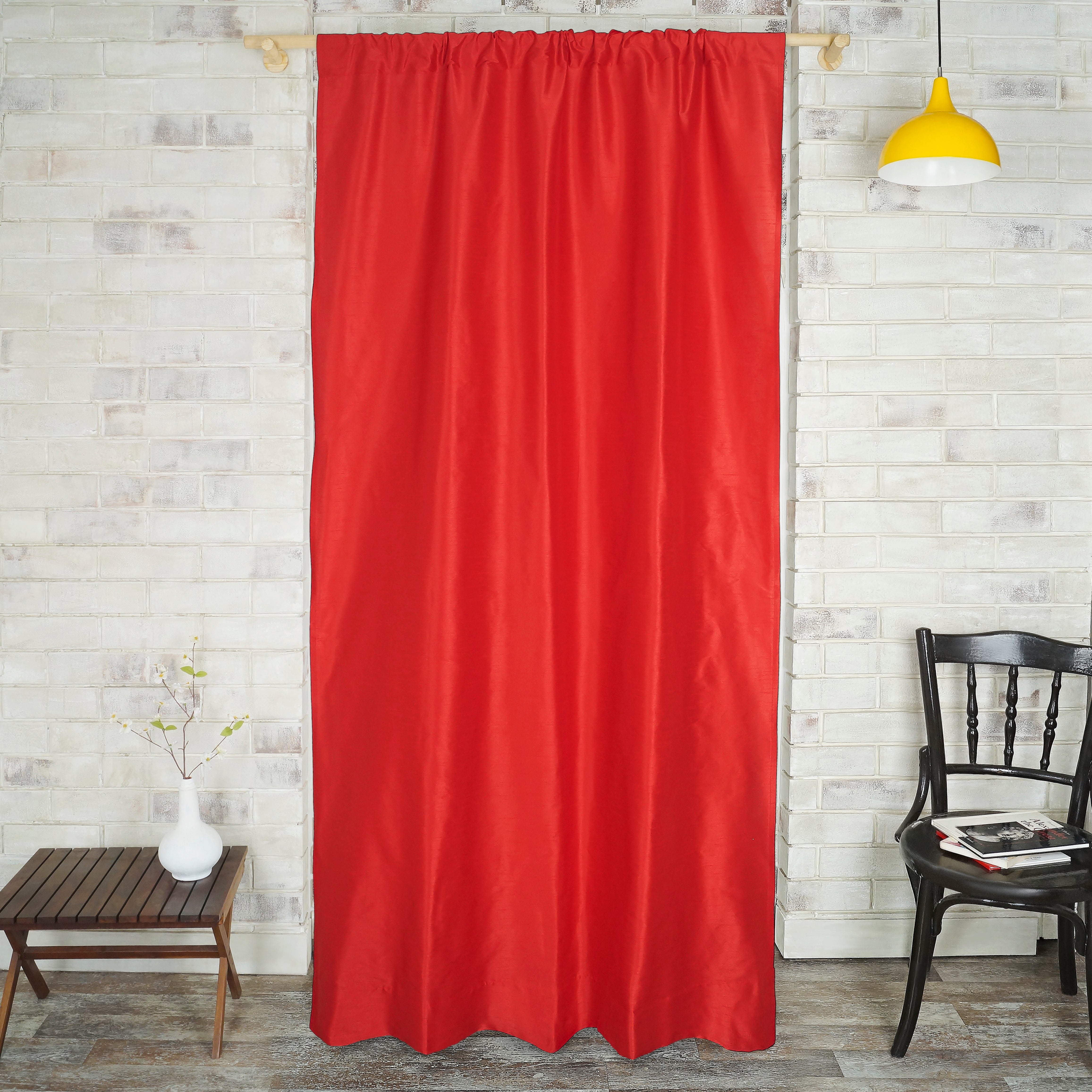 Tango Red Vegan Silk Curtain