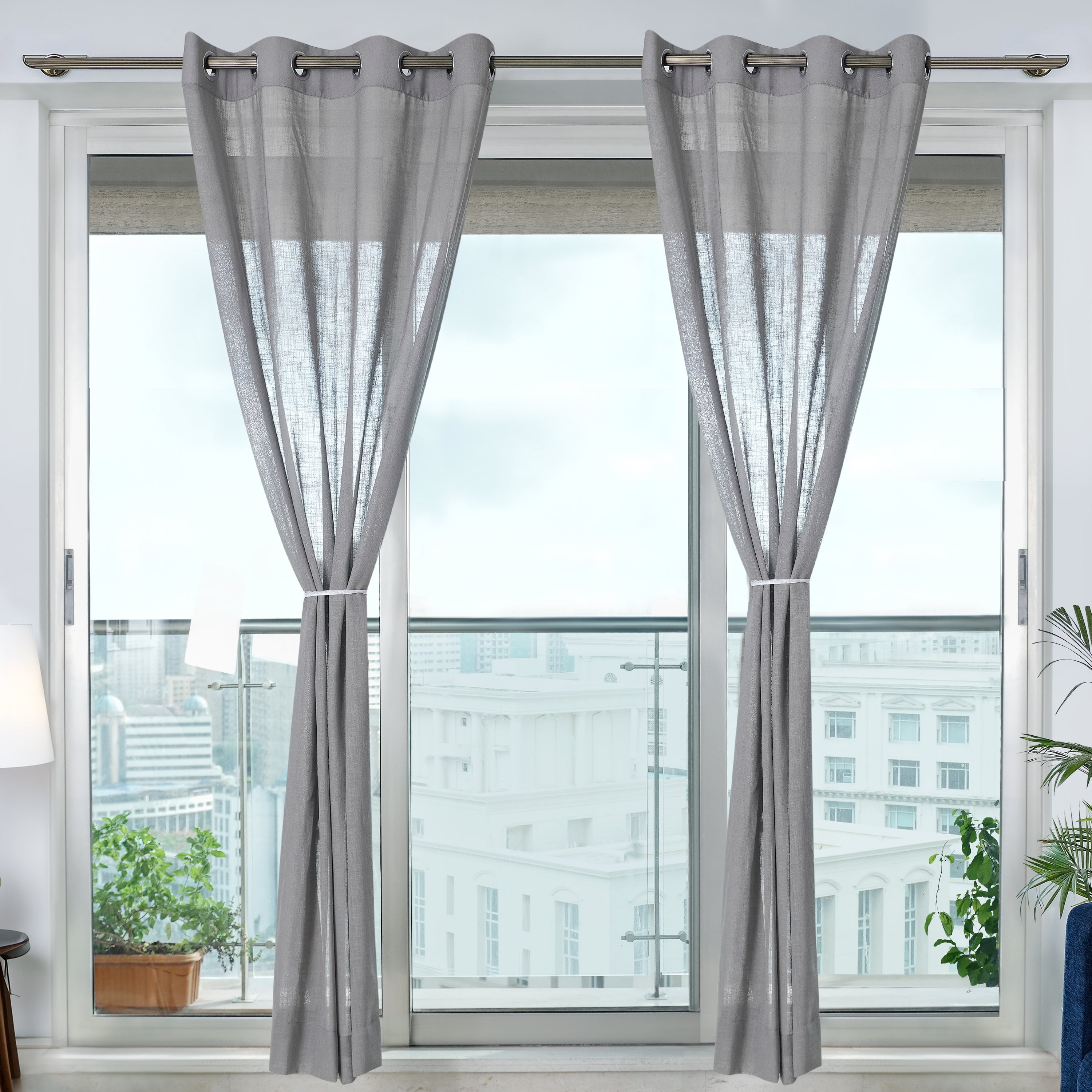 Etereo Metallo Luxe, Grey, Sheer, 1 panel