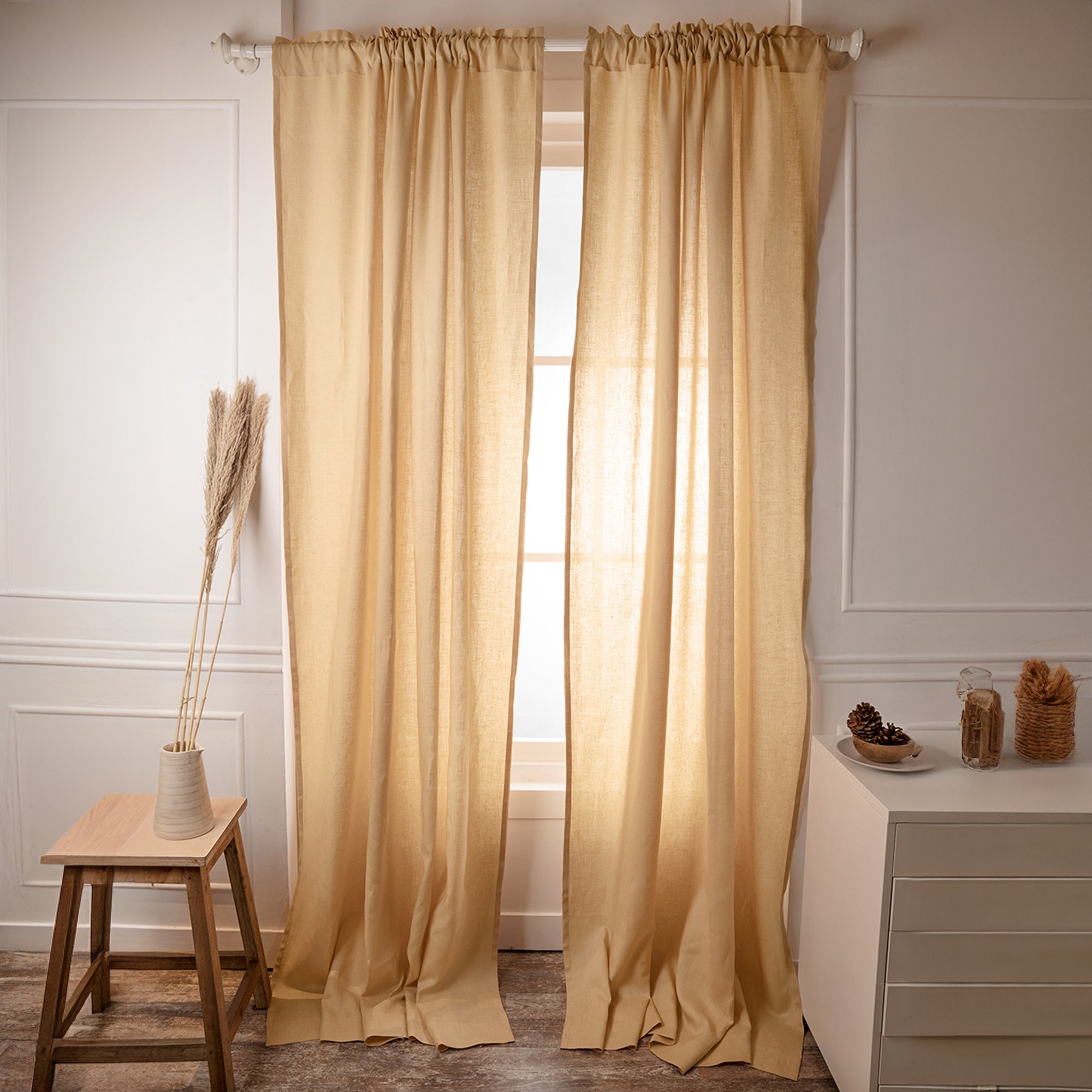 Beige Linen Curtain