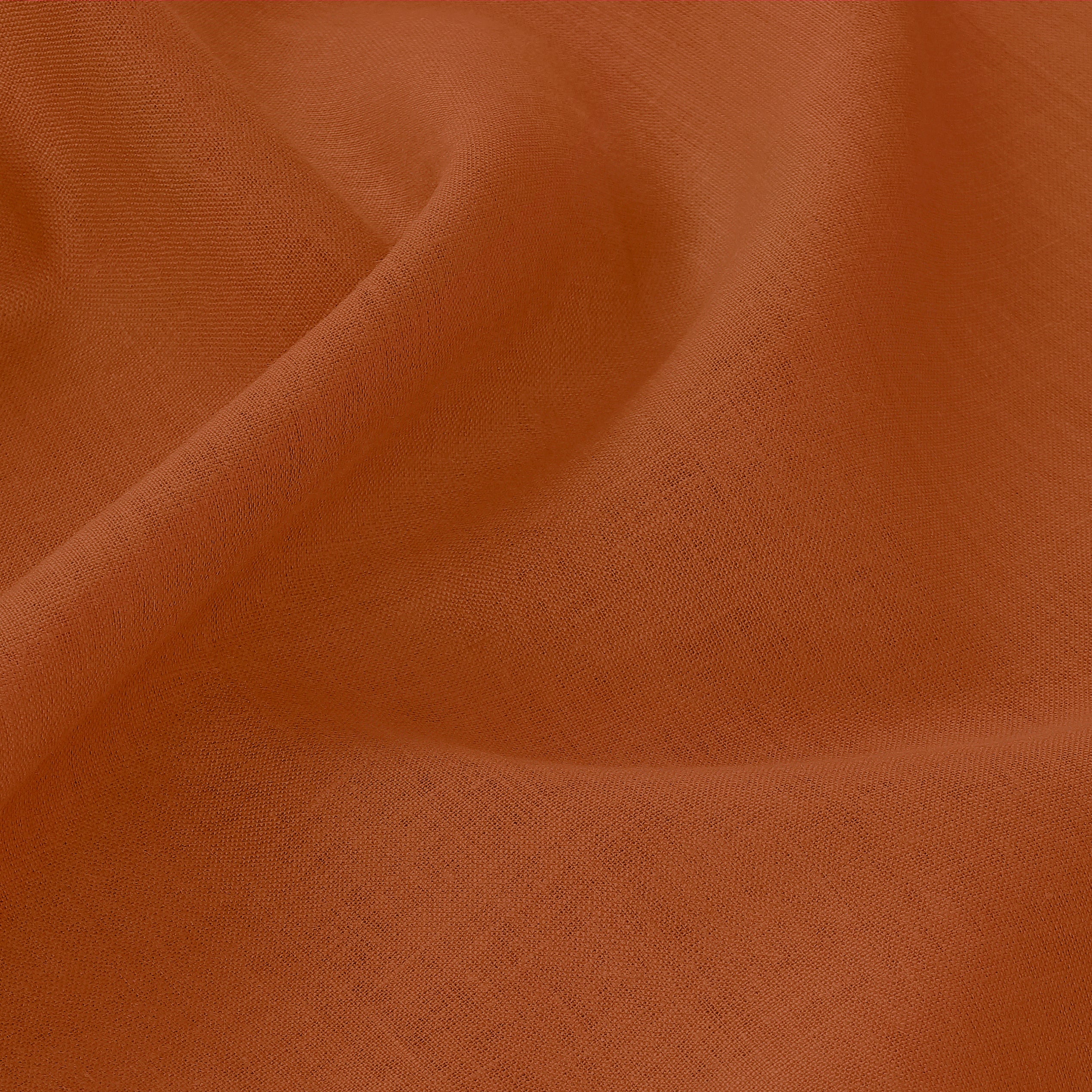 Rust Linen Tablecloth, Hemstitch