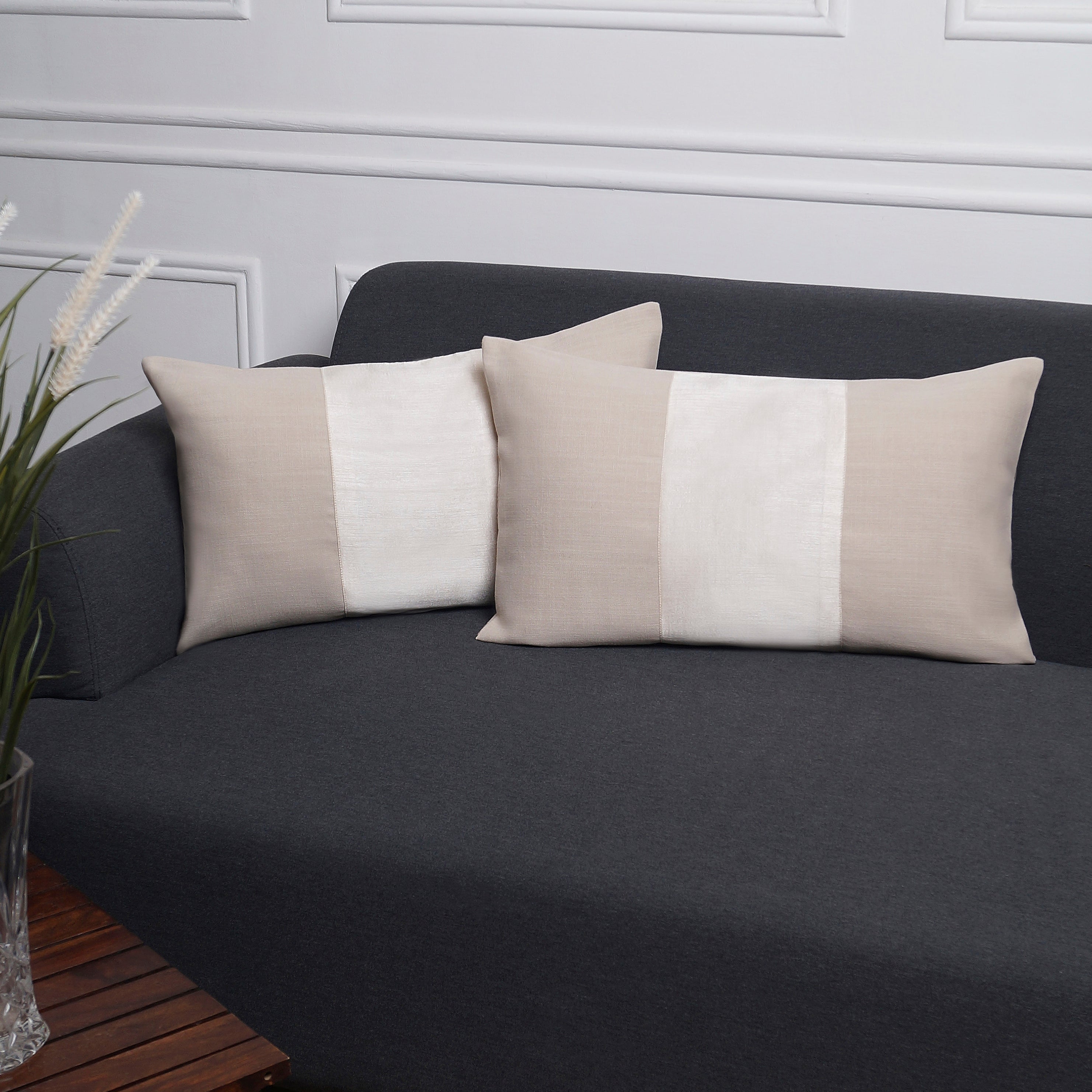 Verto Pillow Cover Rectangle - Natural and Light Natural