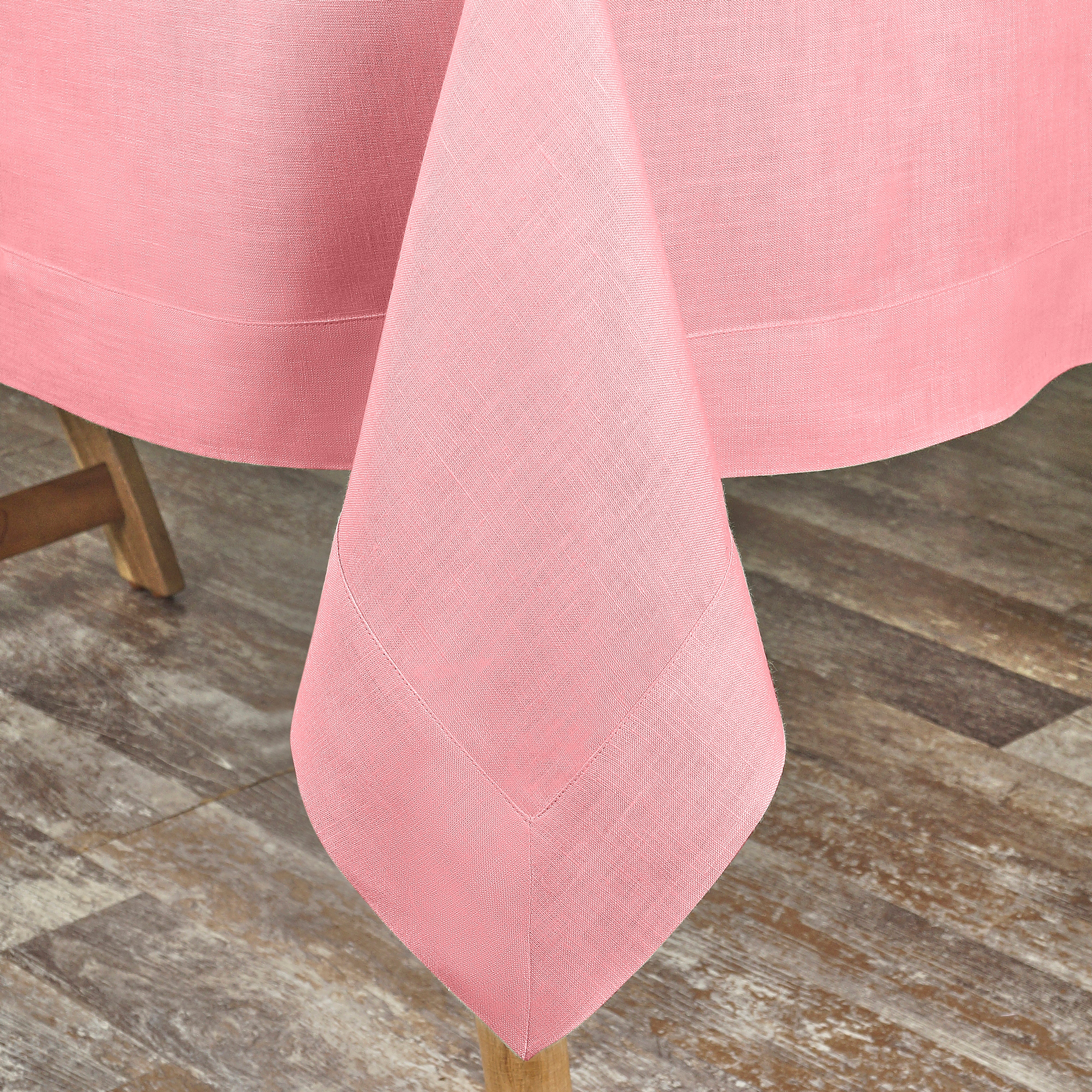 Dusty Pink Linen Tablecloth, Hemmed