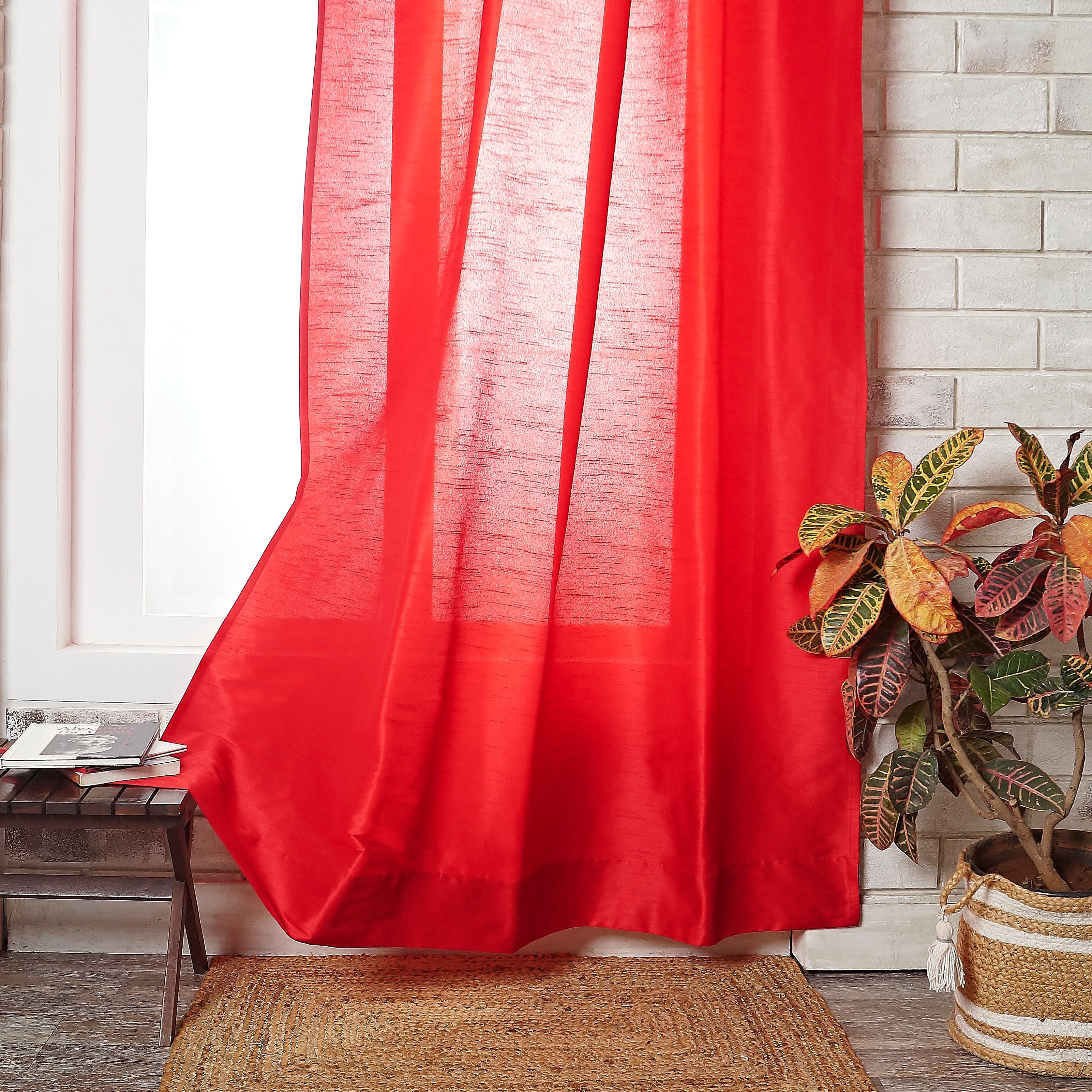 Tango Red Vegan Silk Curtain