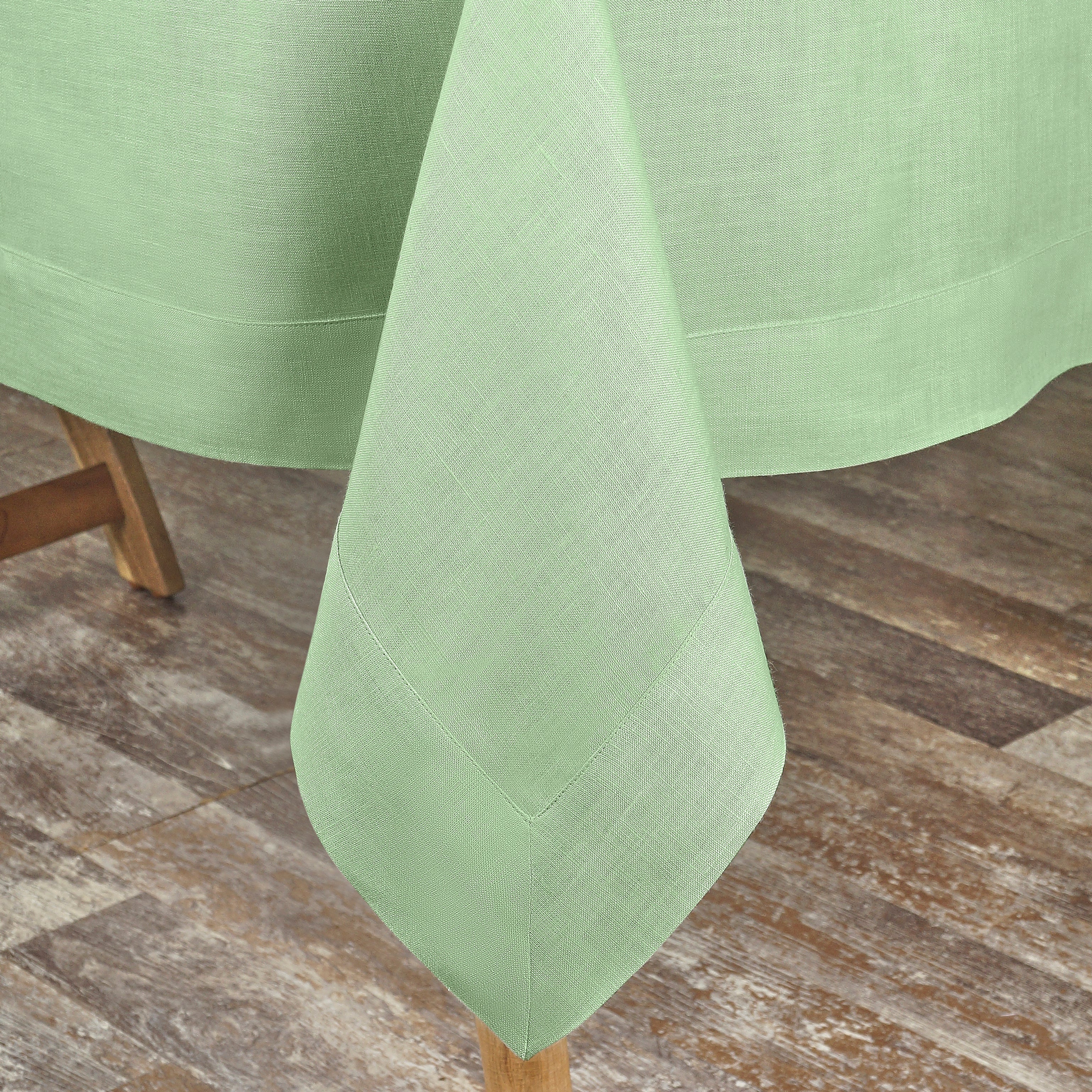 Sage Green Linen Tablecloth, Hemmed