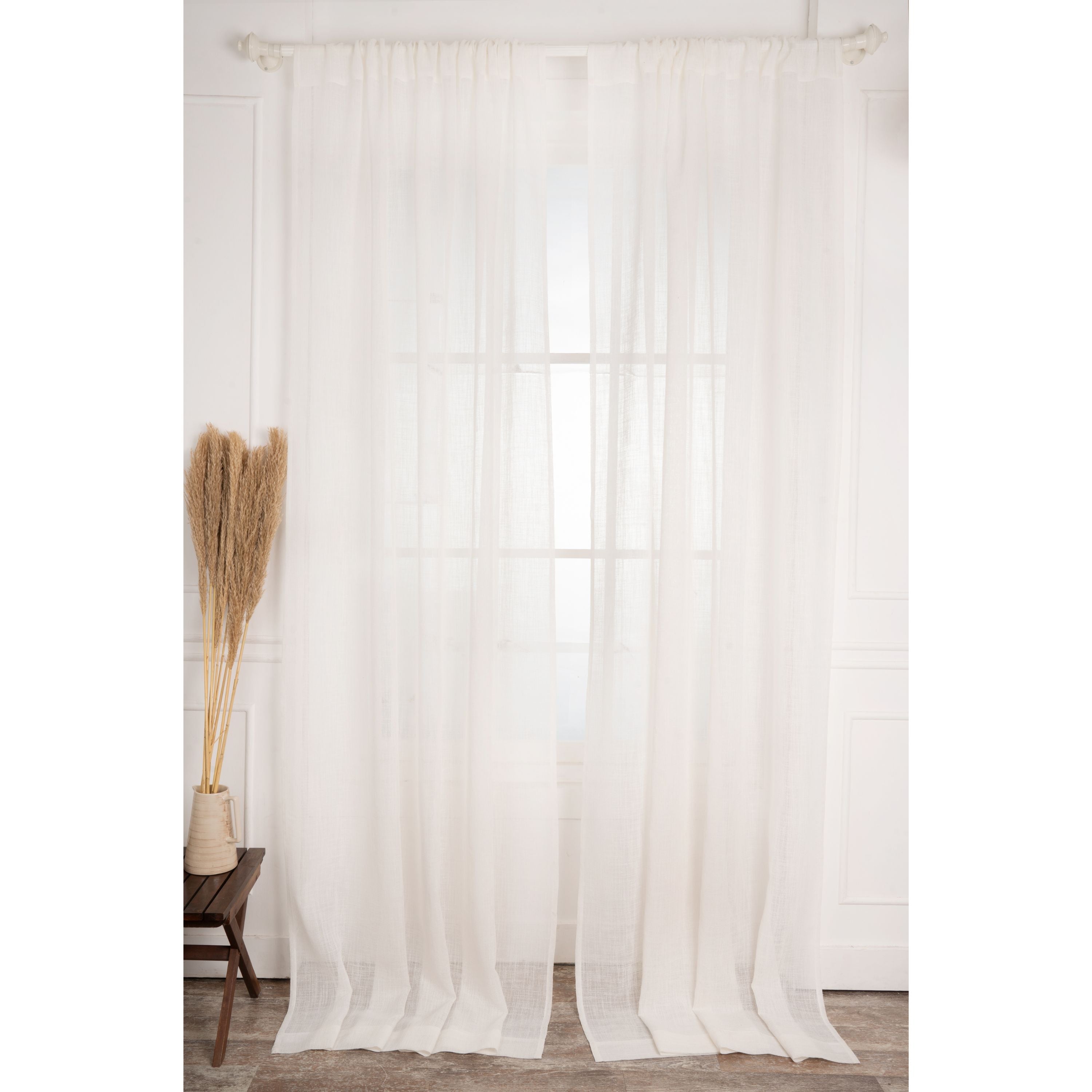 Ivory Faux Jute Curtain