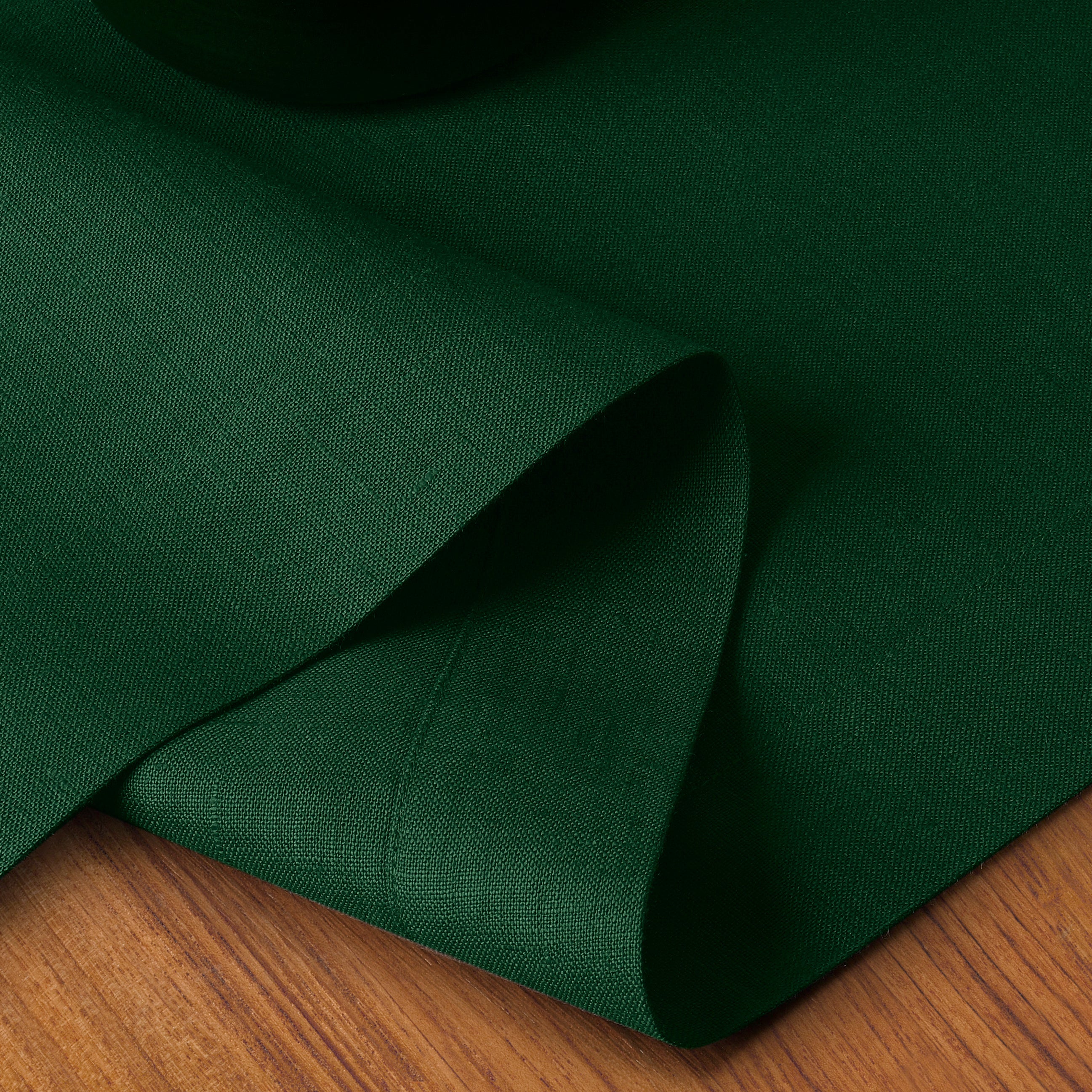 100% Pure Linen Fabric Forest Green