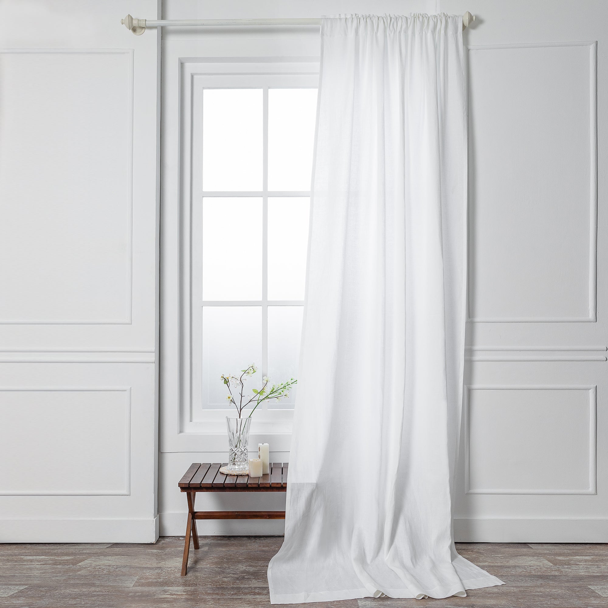 White Linen Curtain | Set of 2