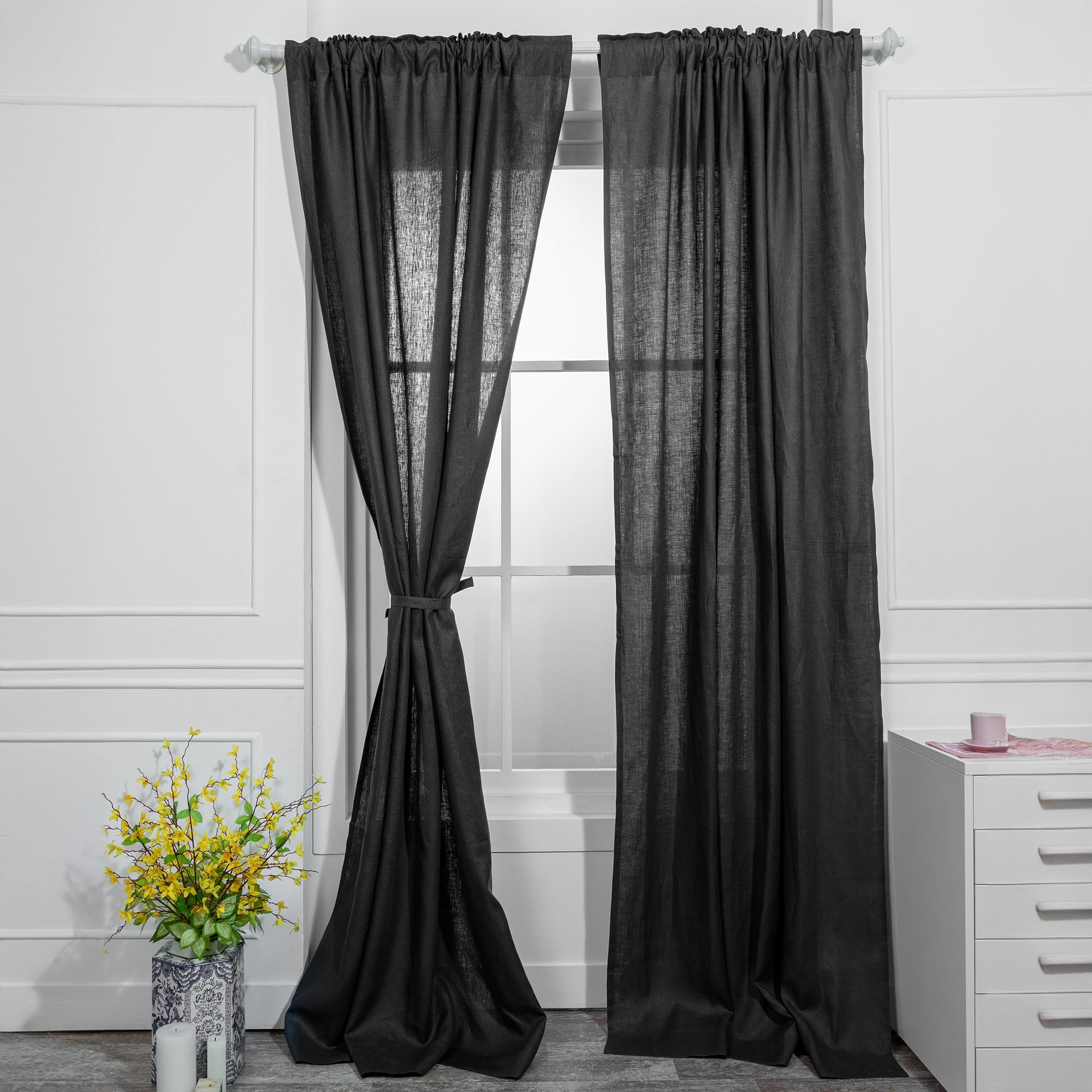 Black Linen Curtain