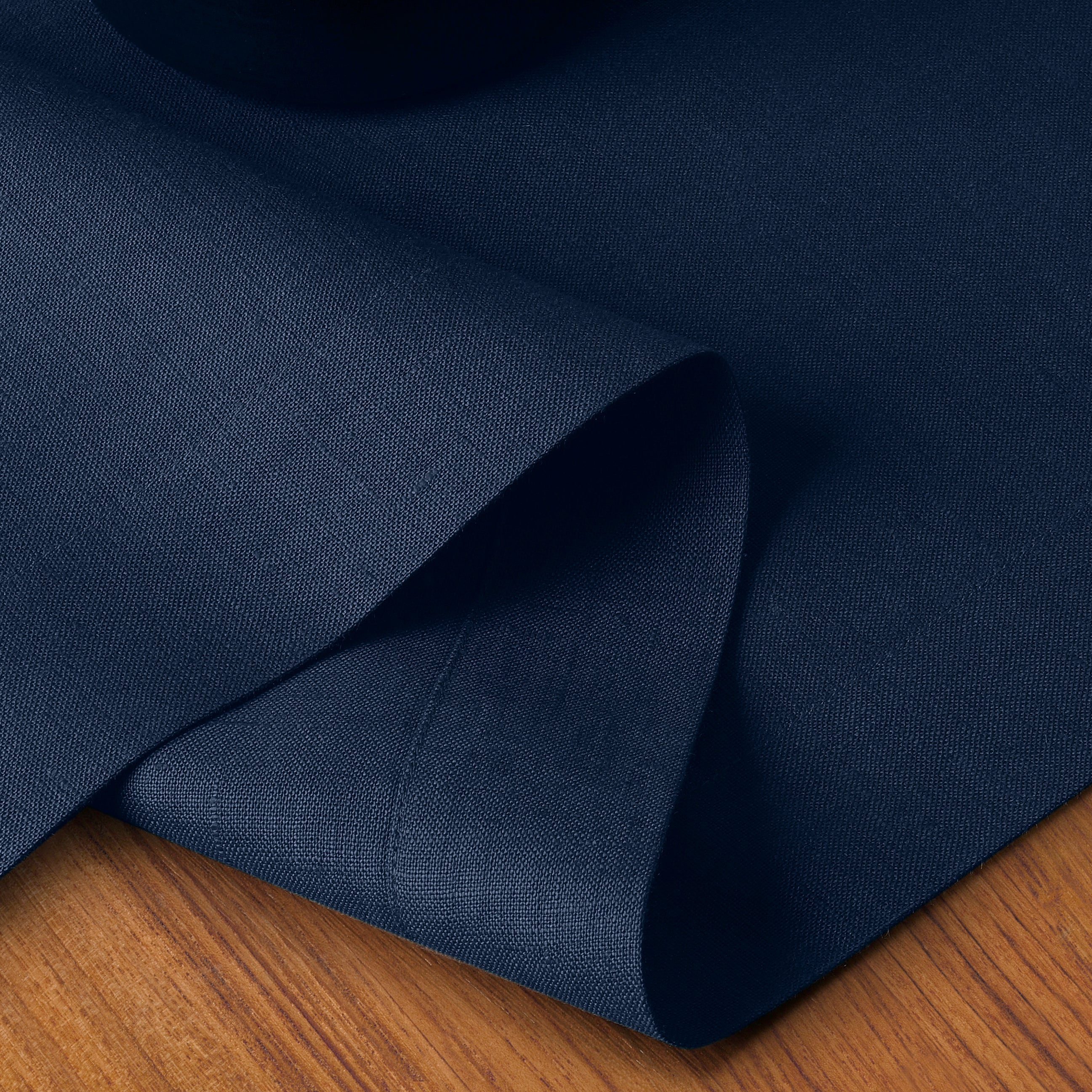 100% Pure Linen Fabric Navy Blue