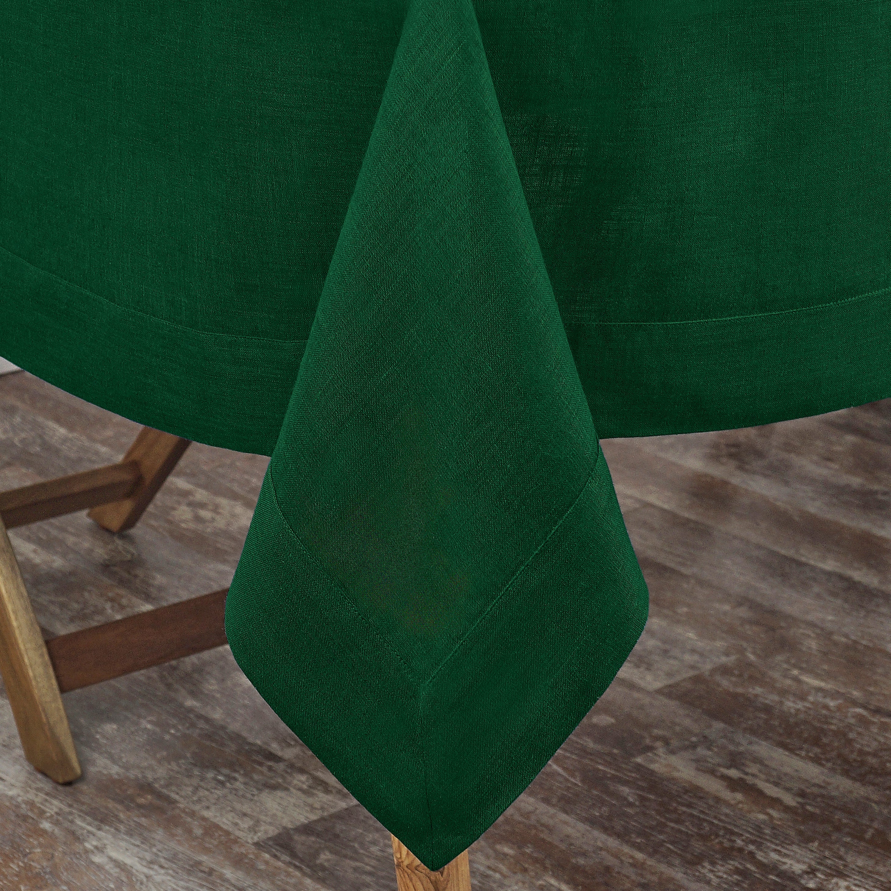 Forest Green Linen Tablecloth, Hemmed