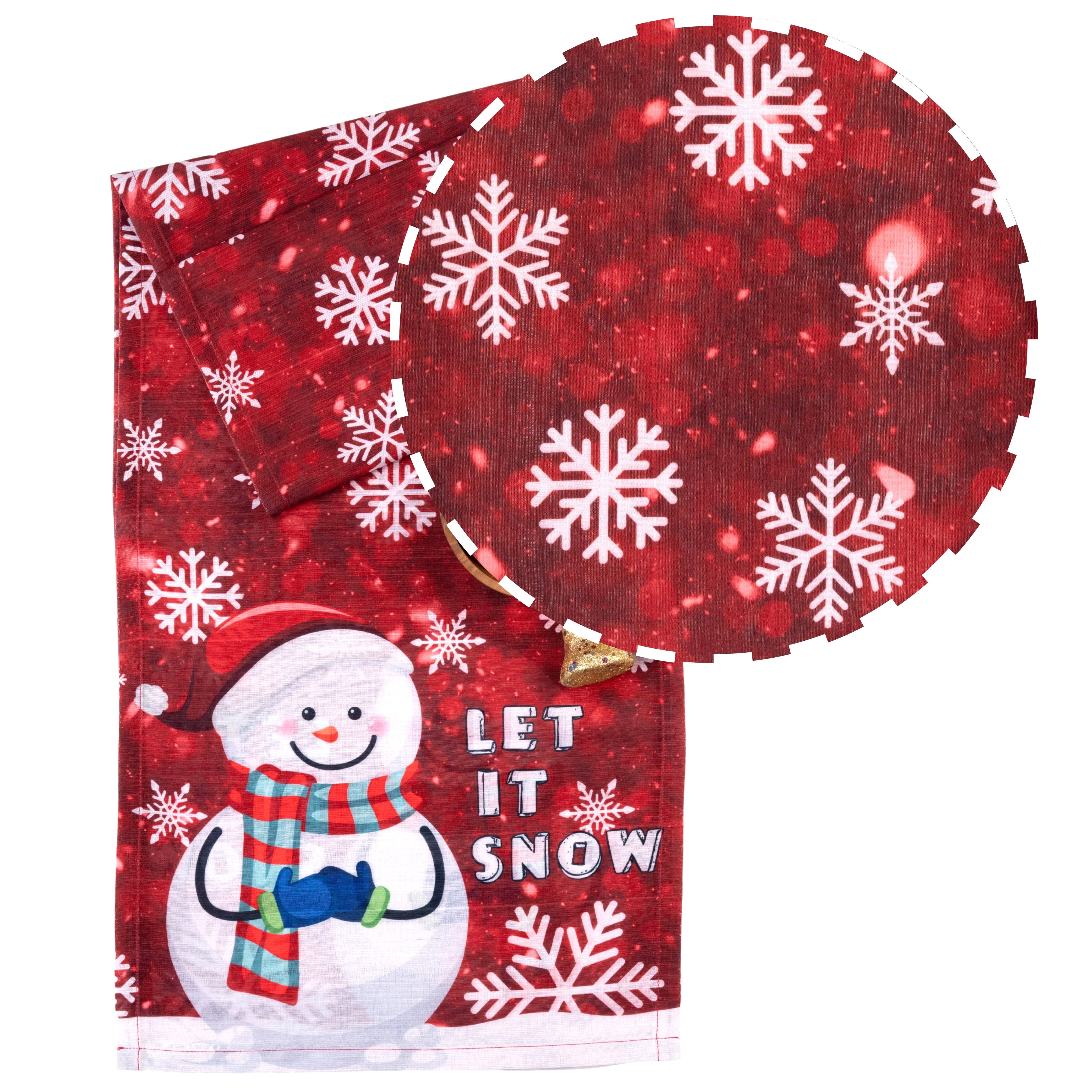 Let It Snow Vegan Silk Table Runner - Christmas Print