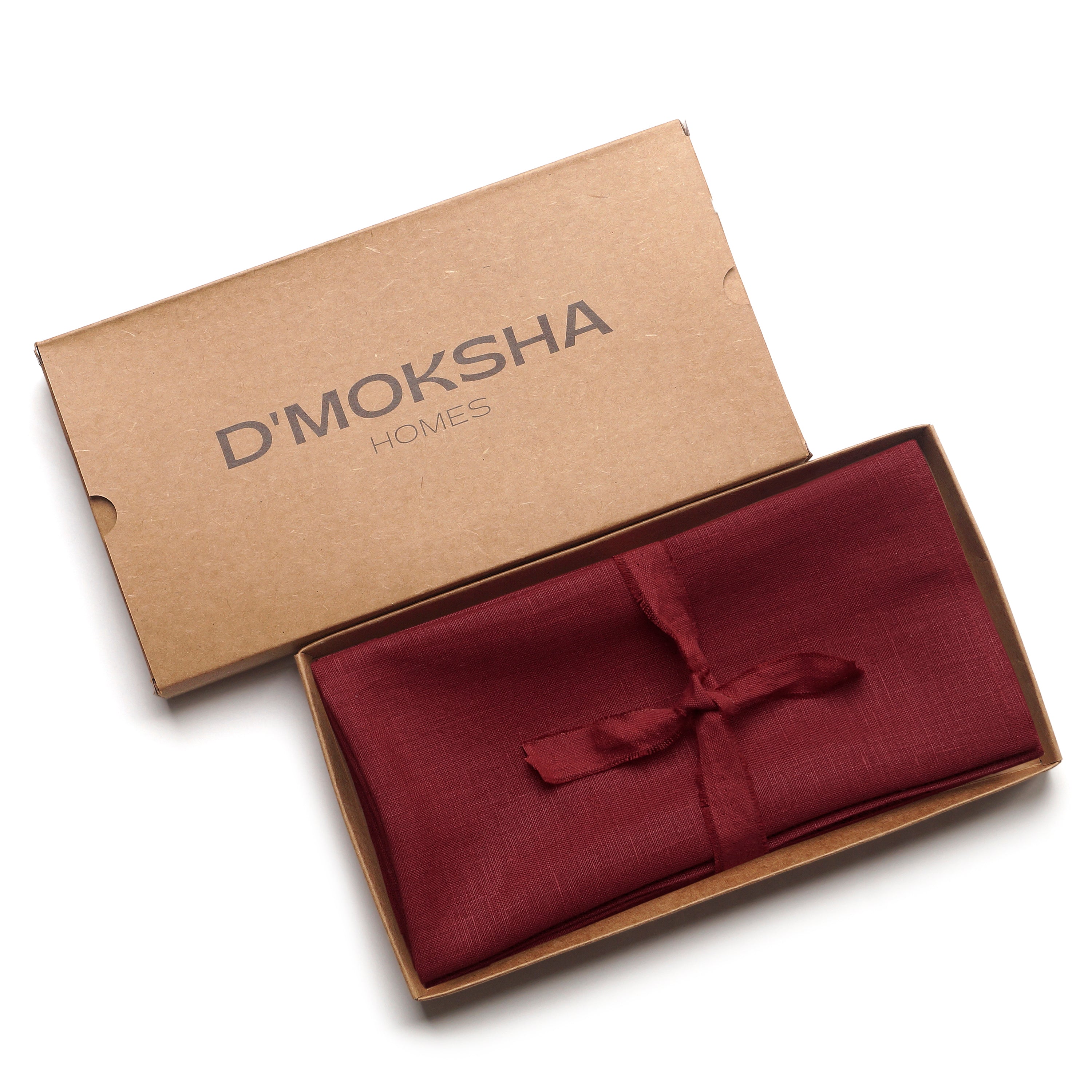 Dark Red Linen Napkins, Hemmed, 18 x 18 inch, 4 pcs