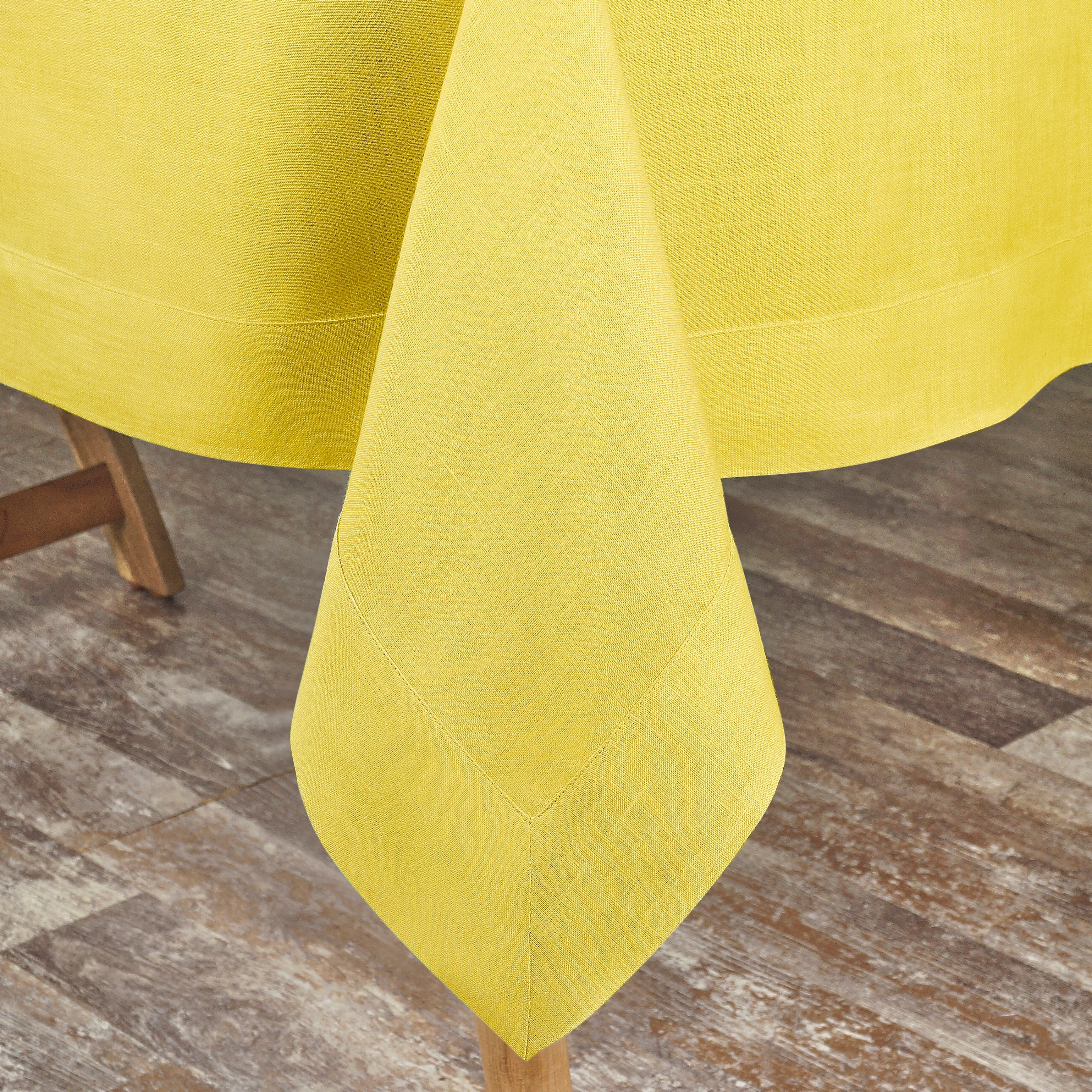 Lemon Yellow Linen Tablecloth, Hemmed