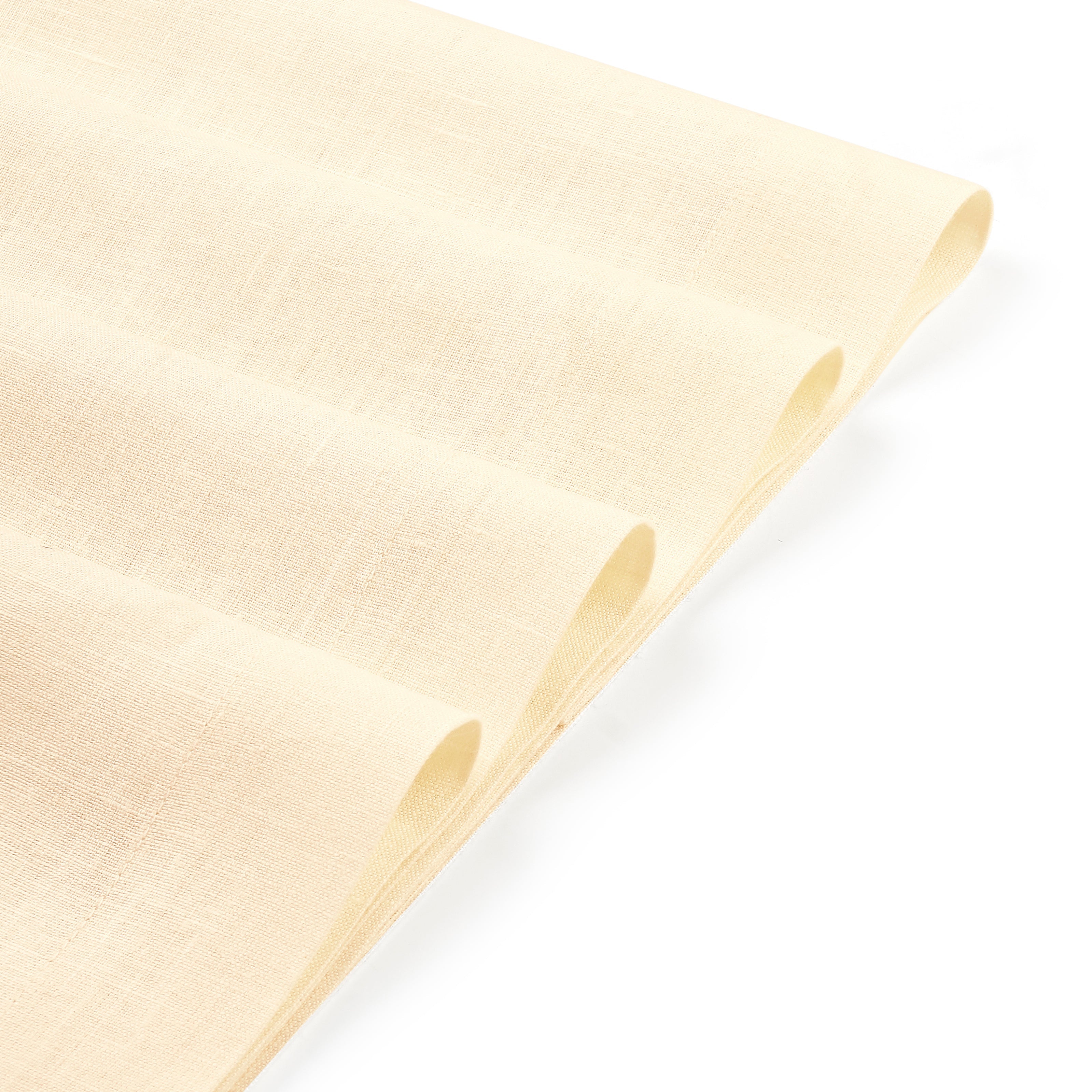 Vanilla Cream Linen Placemats, Hemmed, 14 x 19 inch, 4 pcs