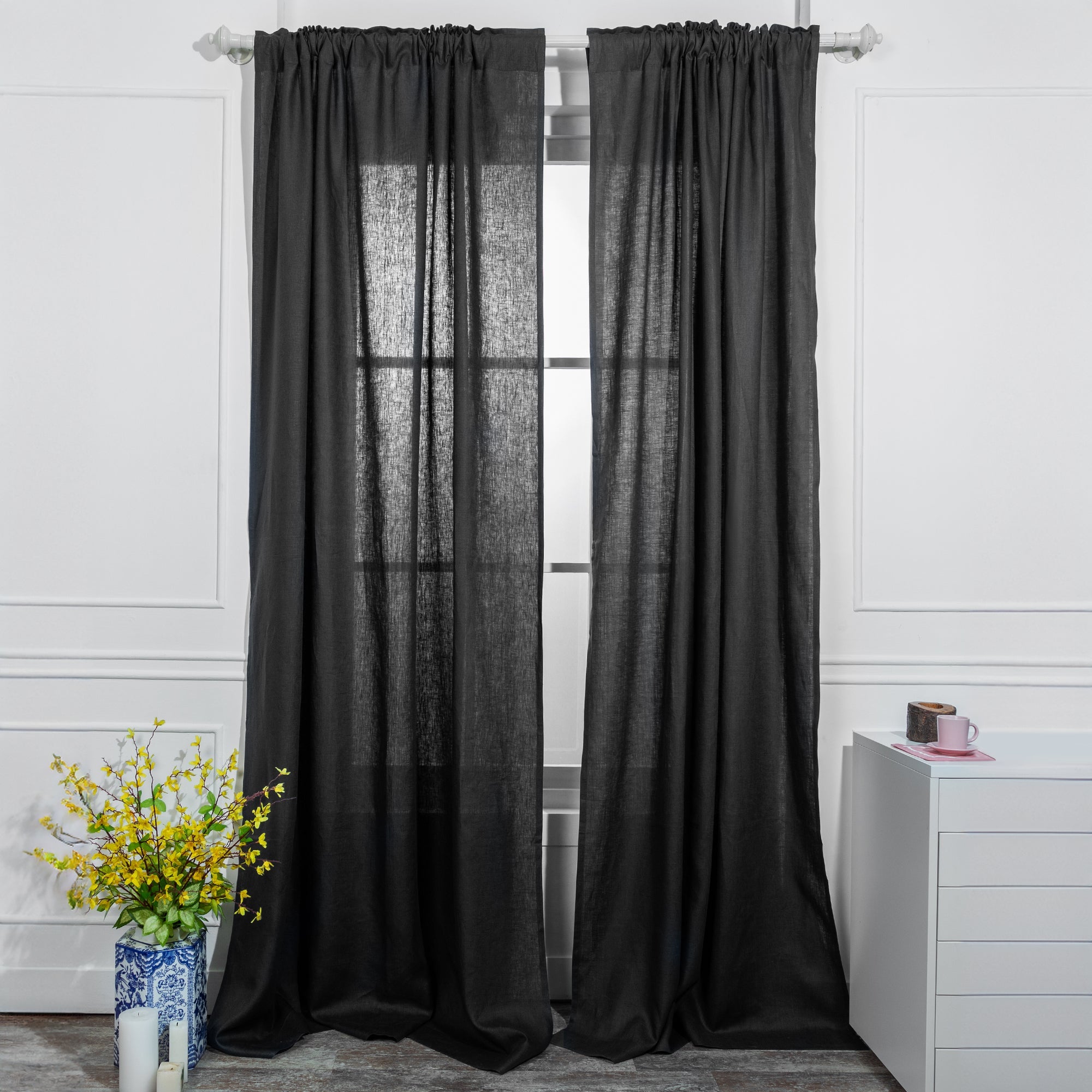 Black Linen Curtain